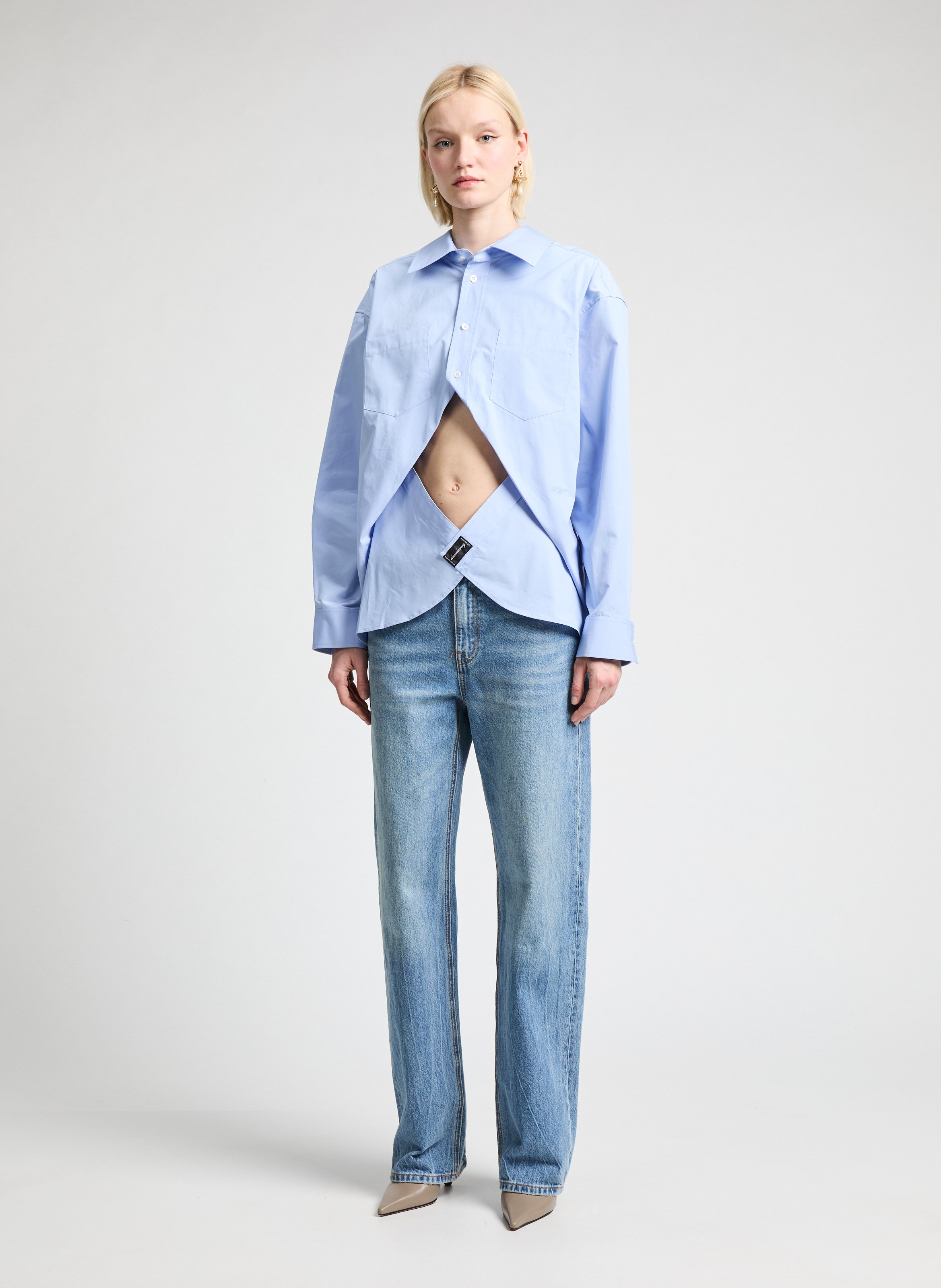 Jean avec empiècement à la taille  ALEXANDER WANG Bleu
