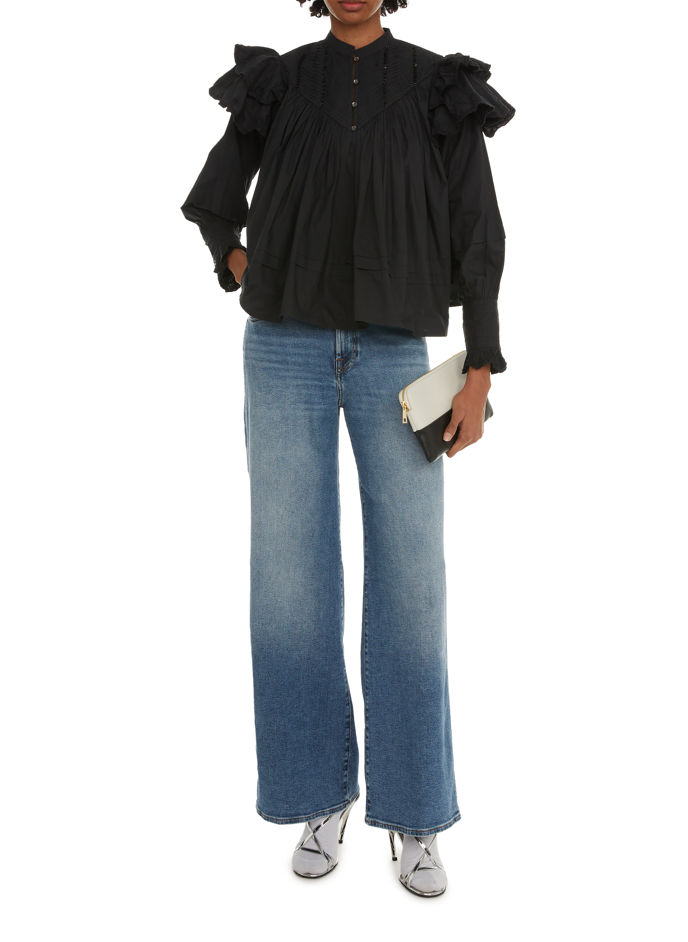 Dolyta leather clutch bag SAISON 1865 Multicolour