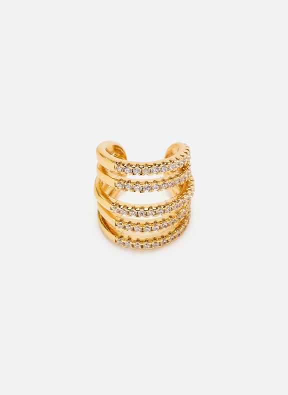 Multiple rings ear cuff Golden by AU PRINTEMPS PARIS AU PRINTEMPS PARIS Multiple rings ear cuff Golden