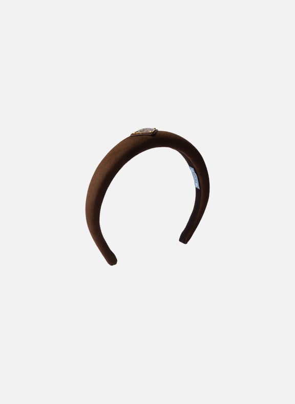 Bandeau en veau velours Marron by PRADA PRADA Bandeau en veau velours Marron