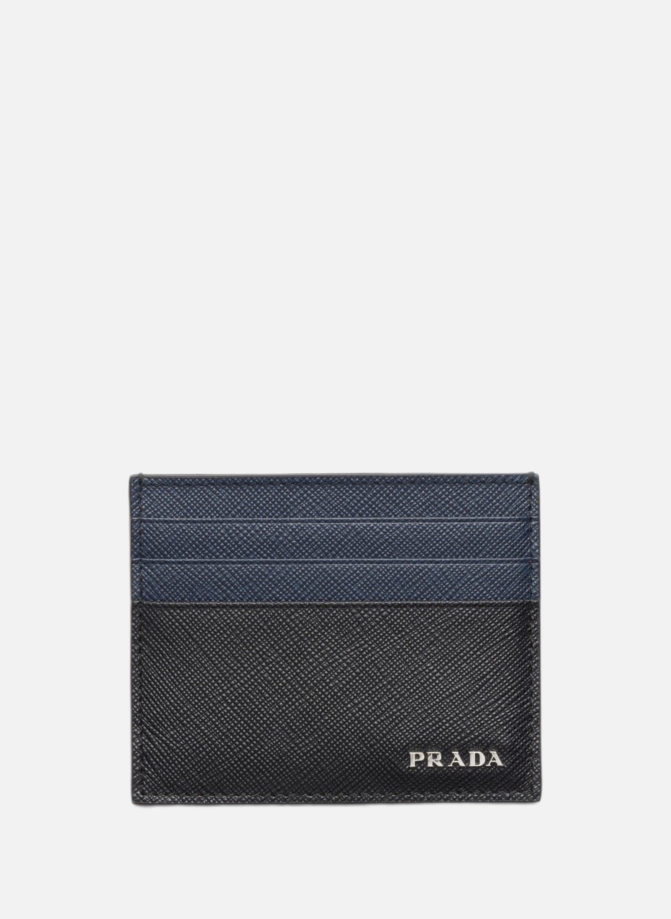 Porte-cartes en cuir saffiano PRADA Noir