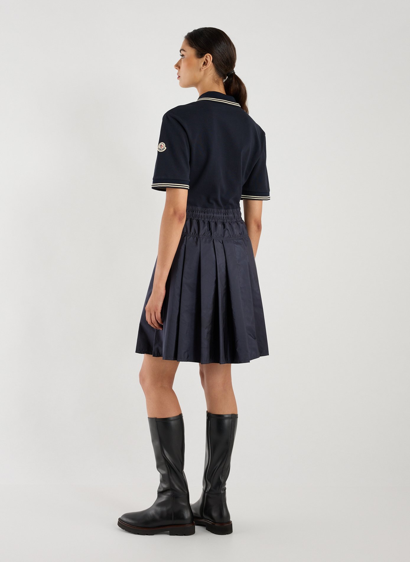 Bi-material mini dress MONCLER Blue