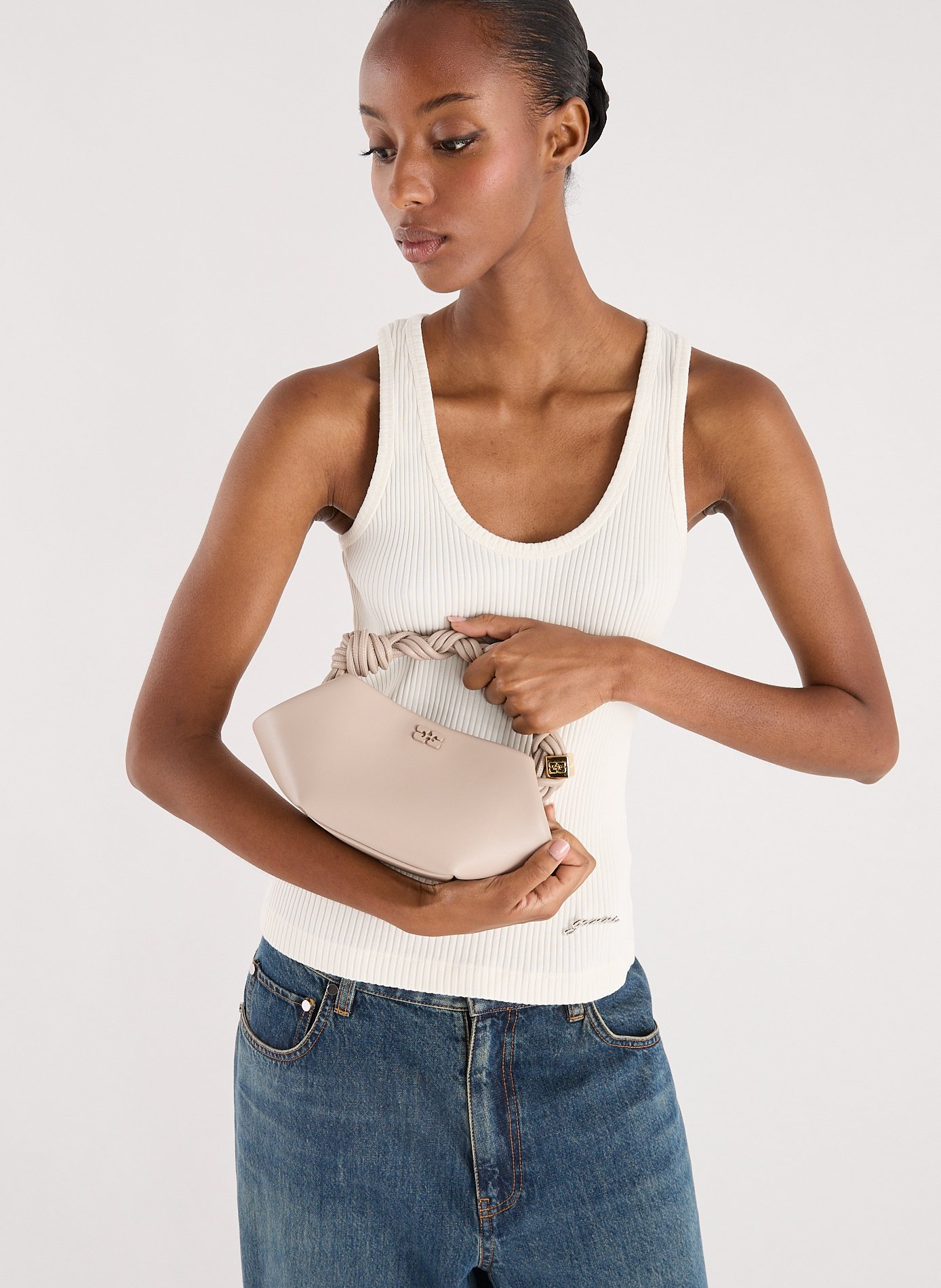 Sac à main Mini Bou GANNI Gris