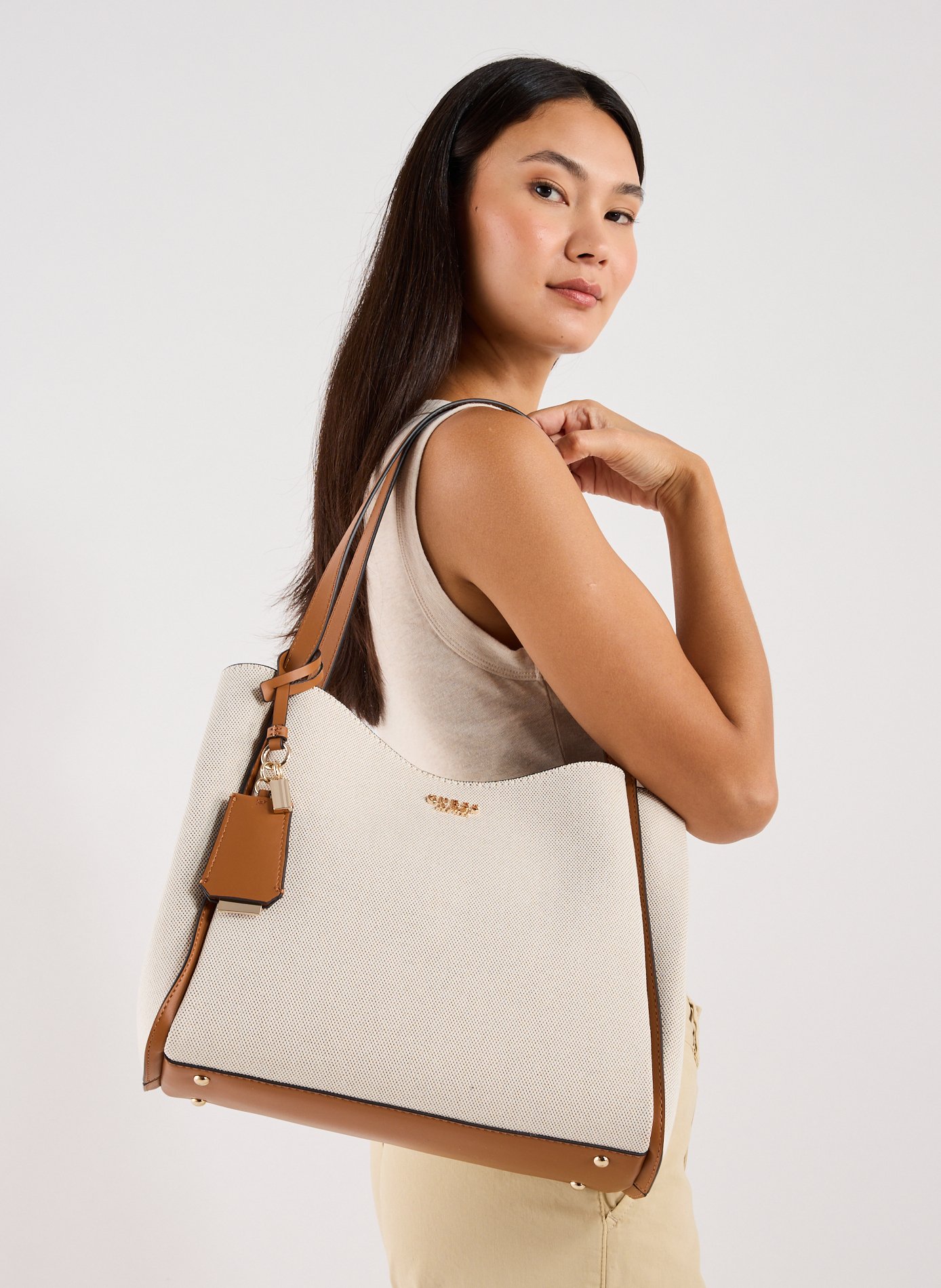 Sac porté épaule Nicolette en coton mélangé GUESS Multicolore