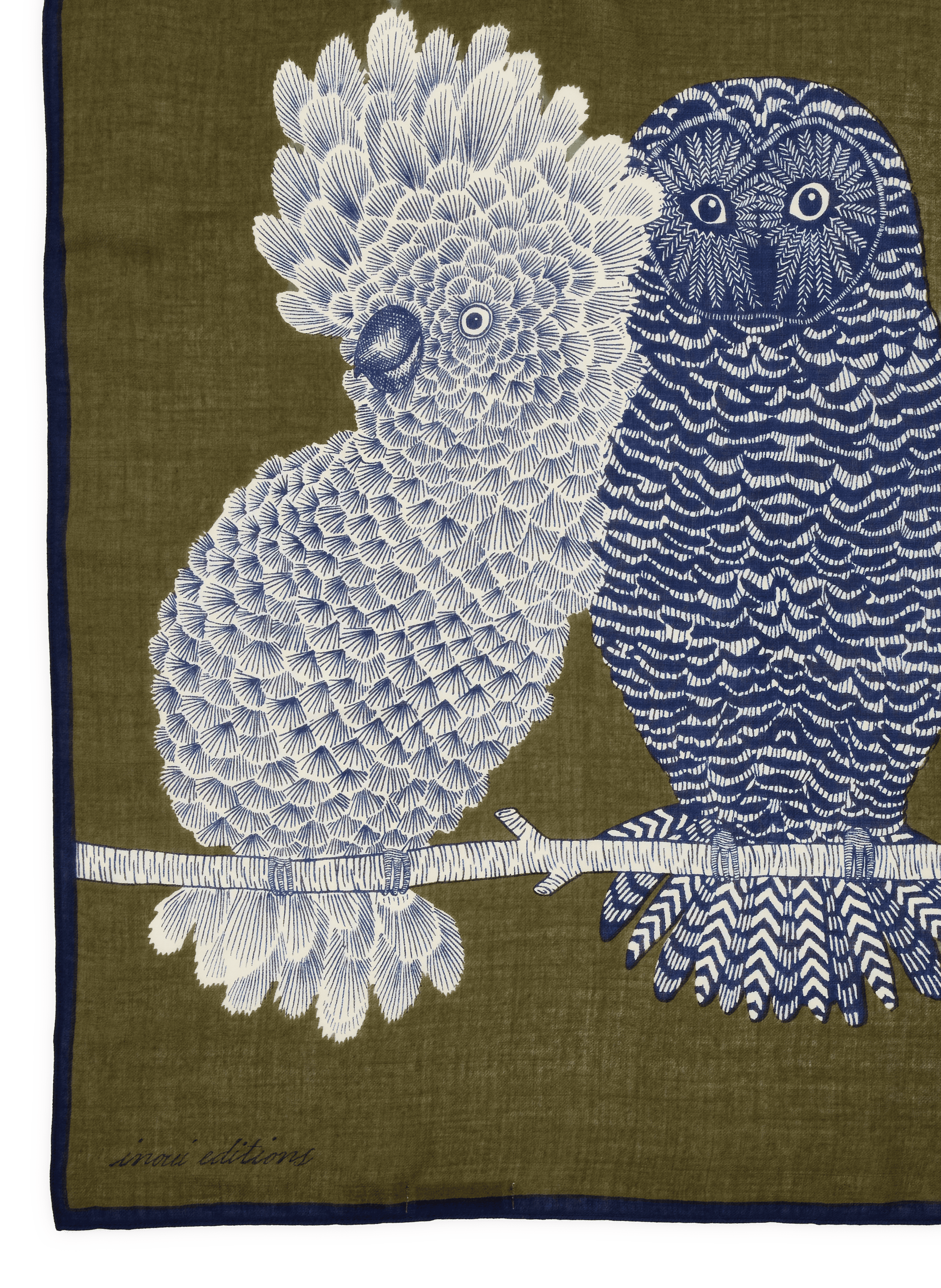 Foulard imprimé en laine  INOUI EDITIONS Vert