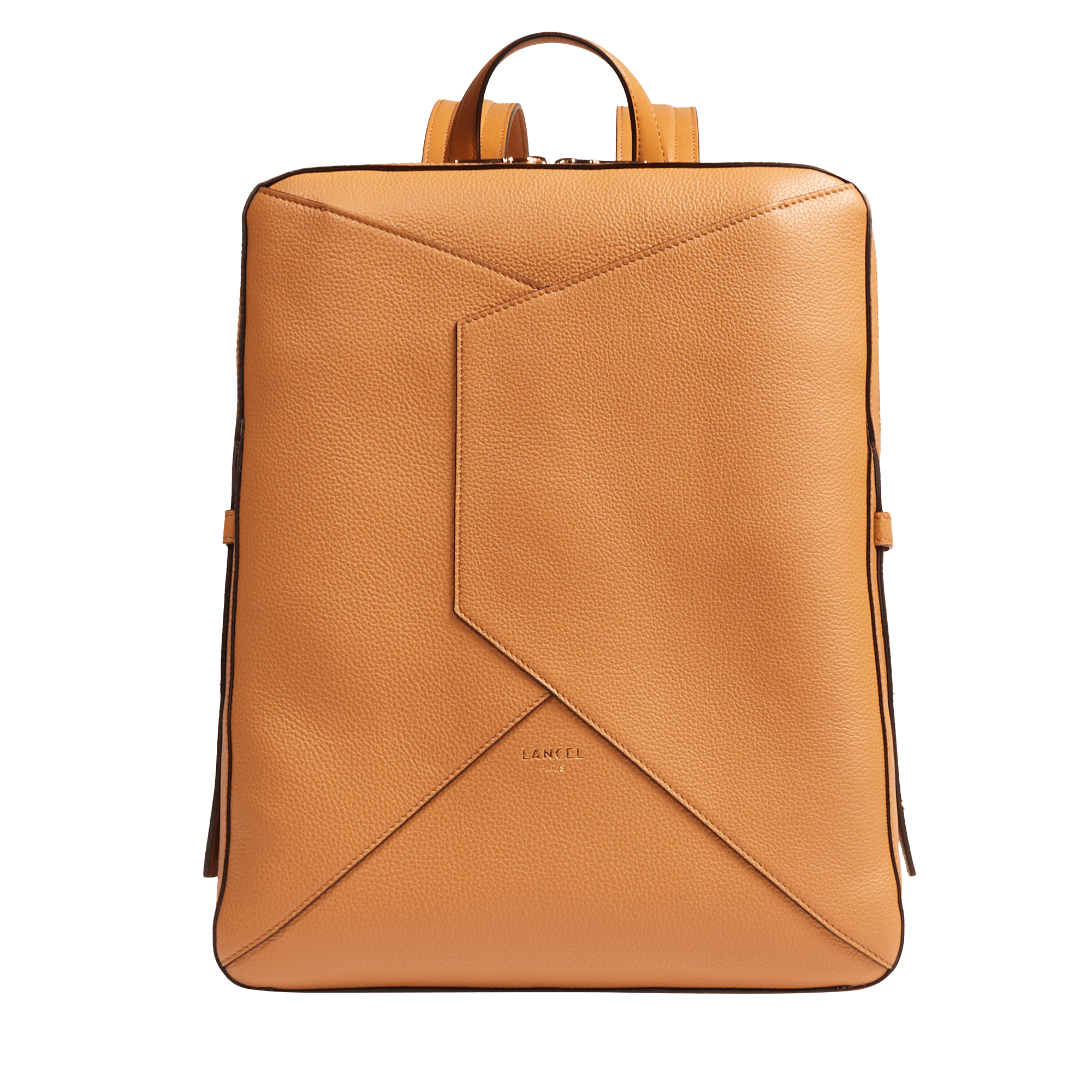 Sac à dos zippé 14' enveloppe de lancel en cuir LANCEL Marron