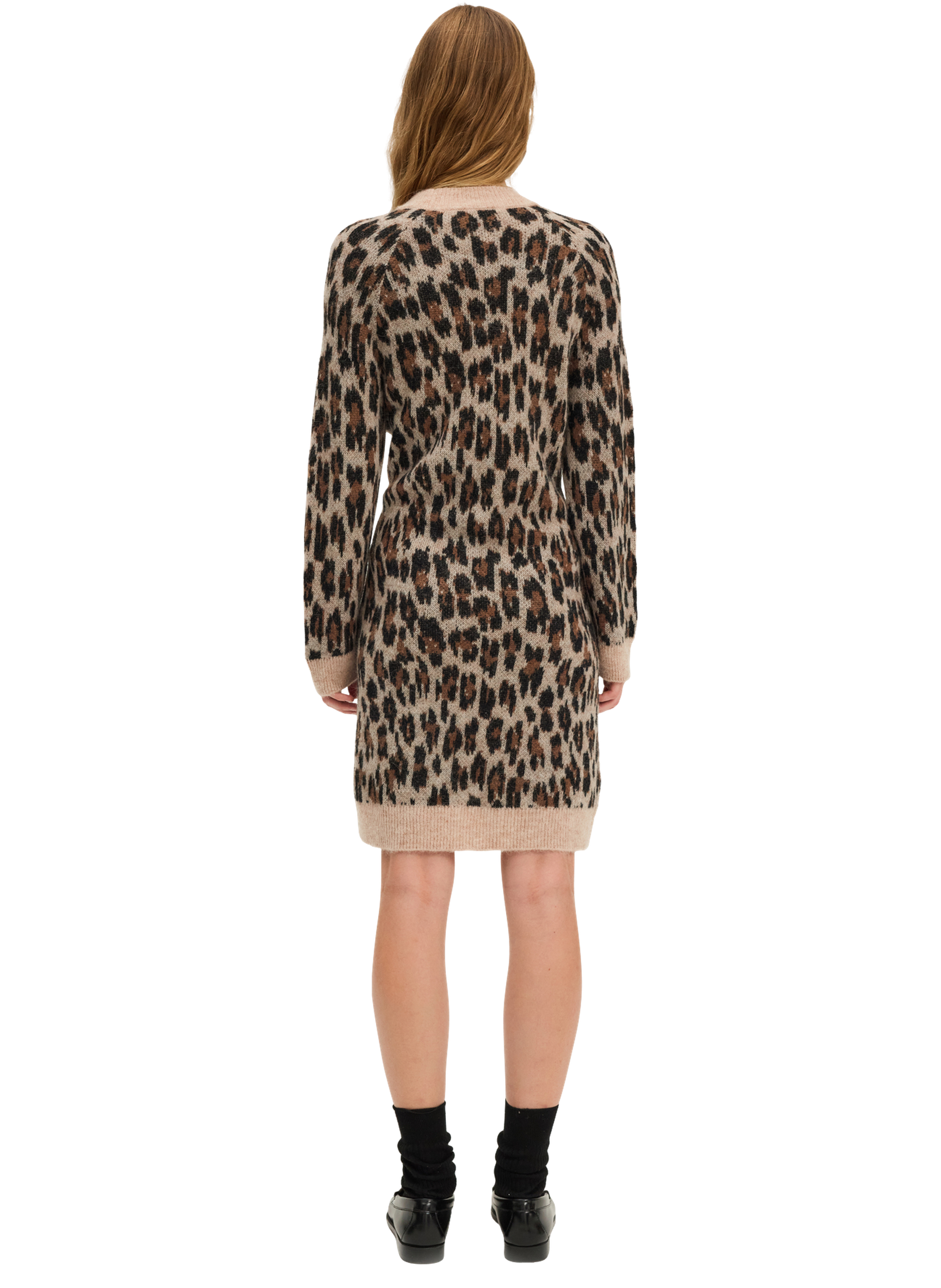 Robe léopard en laine et alpaga - luliane PABLO Beige