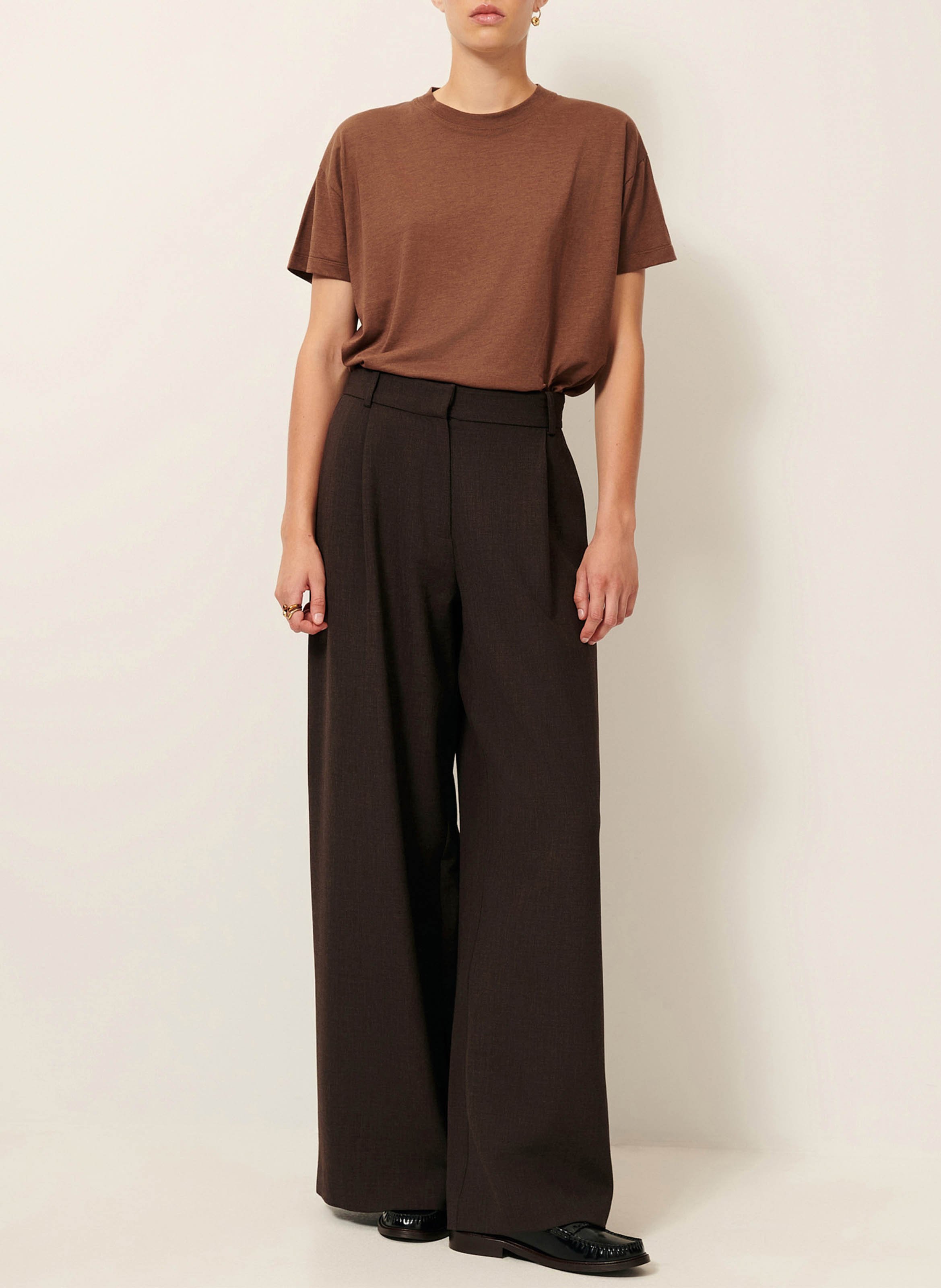 Tee-shirt oversize col rond too SESSUN Marron