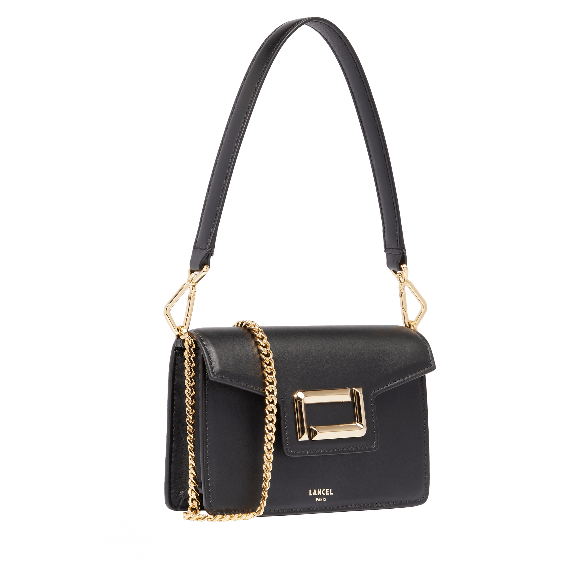Mini sac rabat en cuir angèle de lancel LANCEL Noir