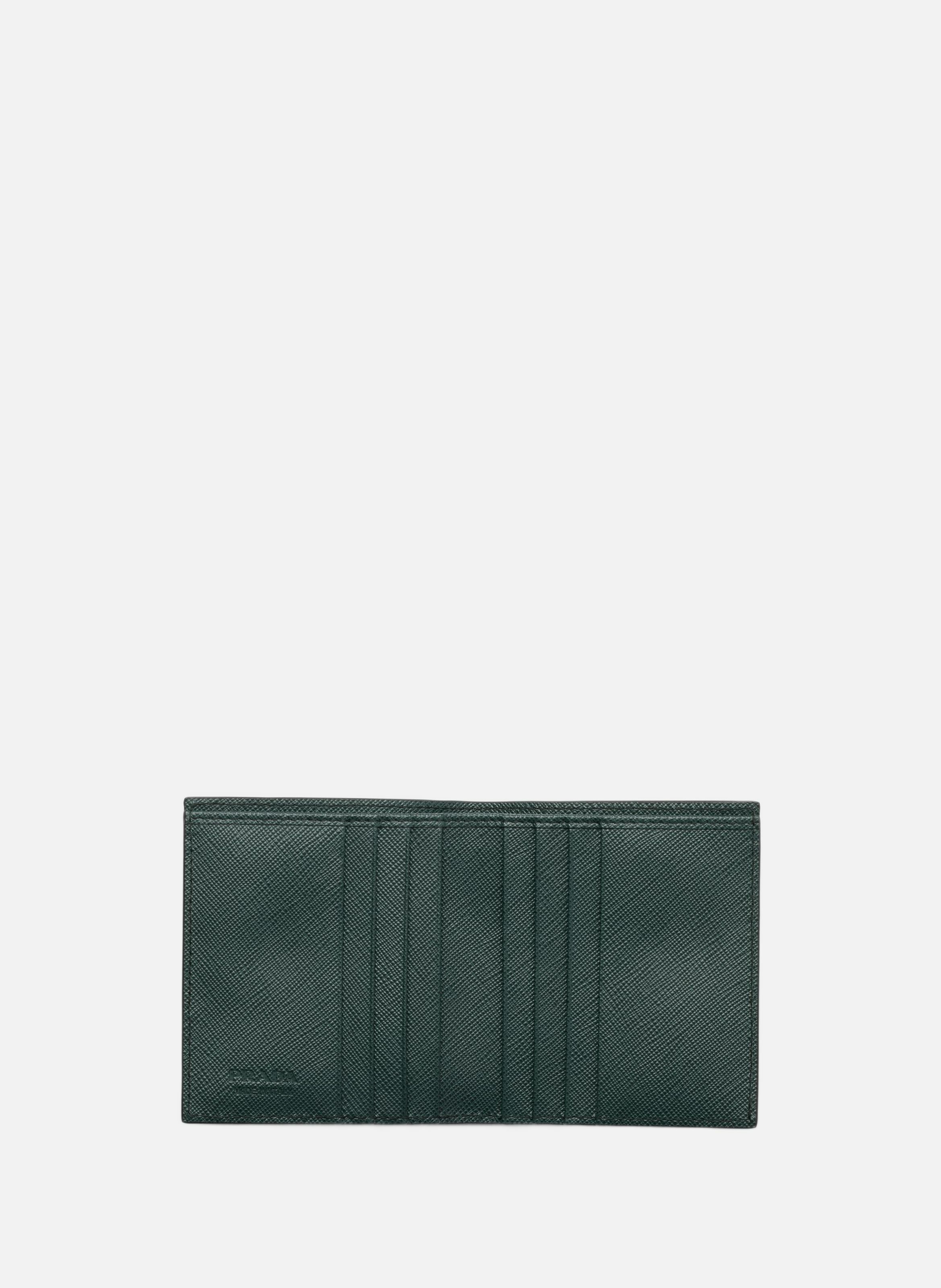Portefeuille en cuir saffiano PRADA Gris