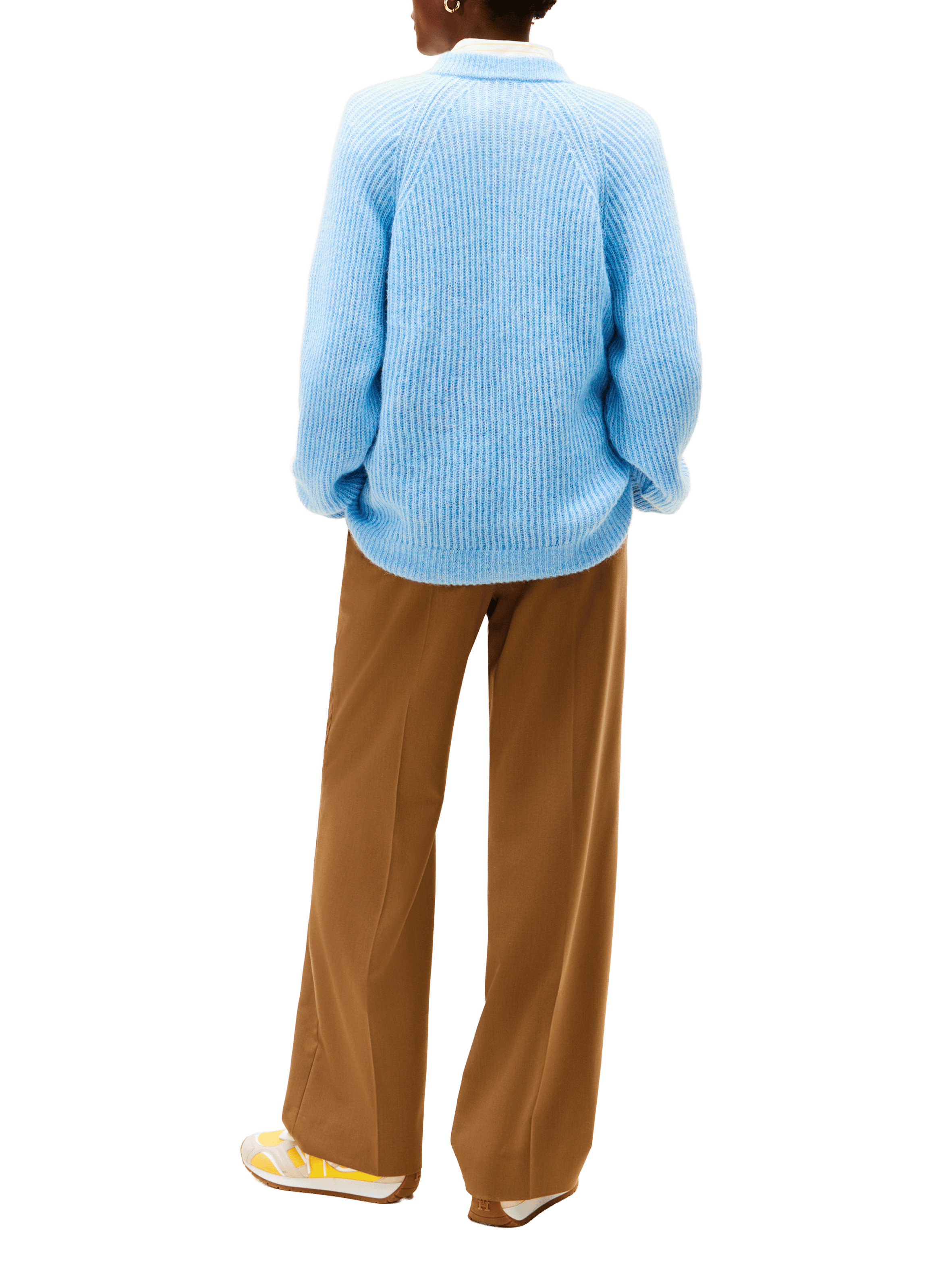 Pull col rond ample en alpaga mélangé TOMMY HILFIGER Bleu