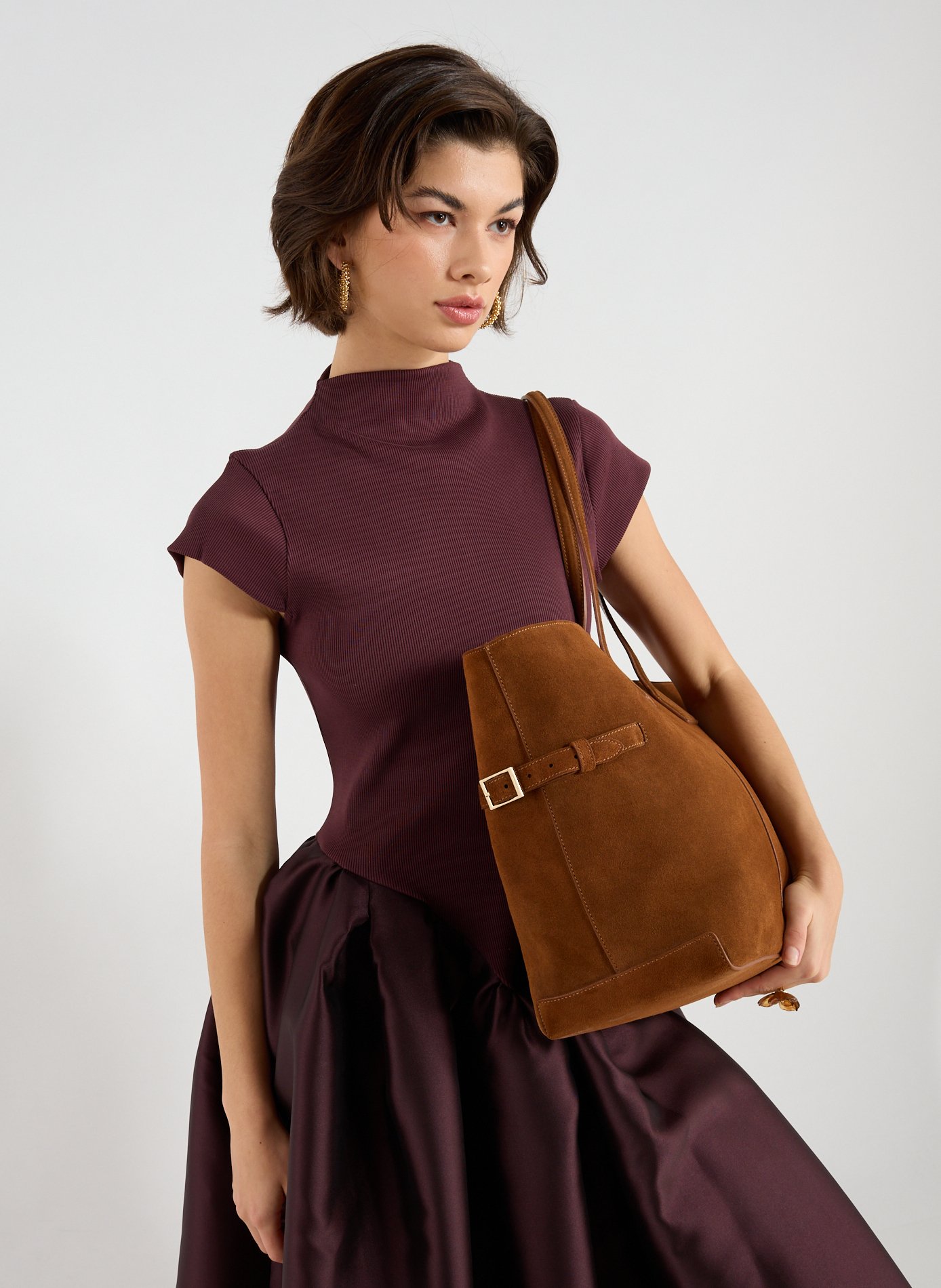 Sac fourre-tout Lesley en cuir FLATTERED Marron