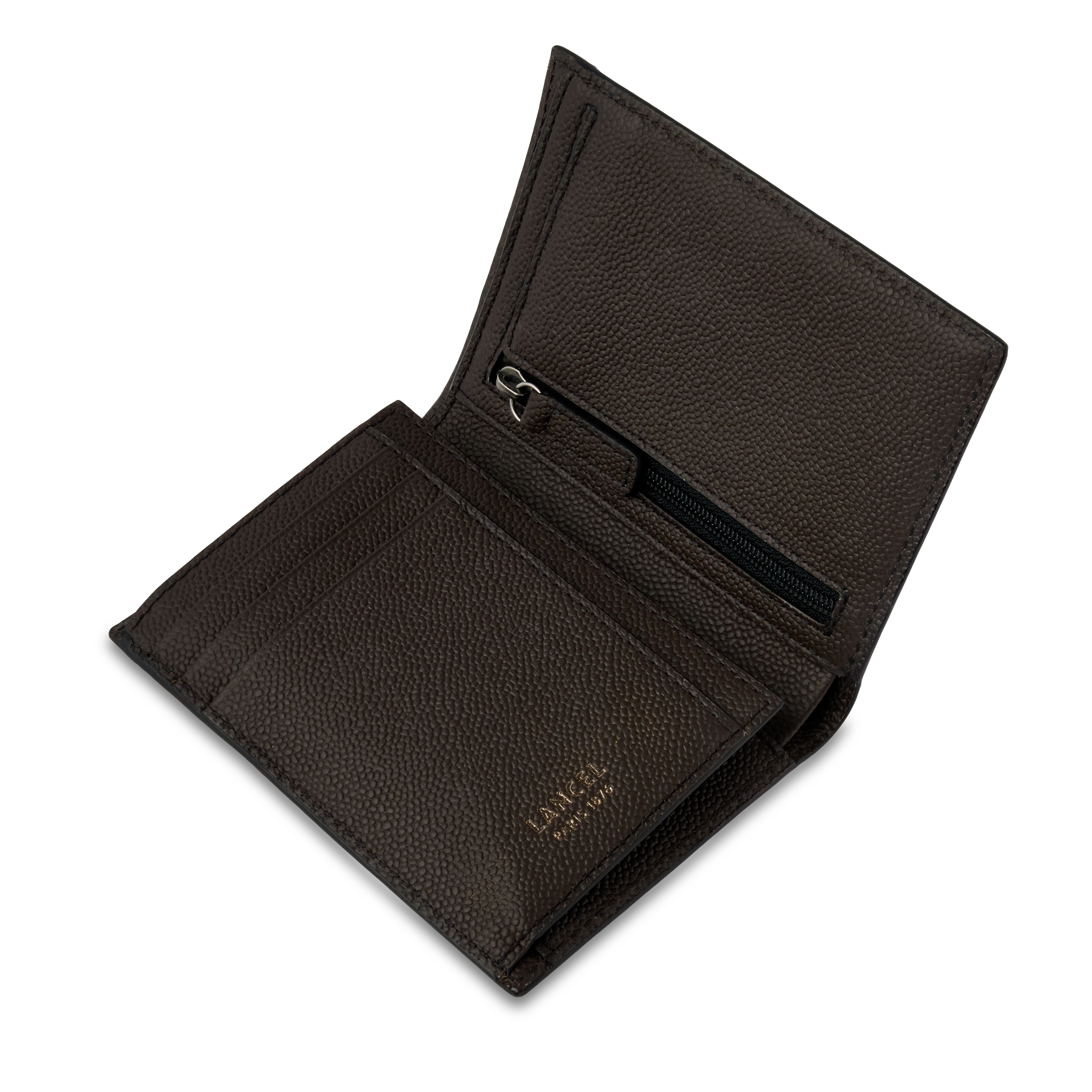 Portefeuille européen charlie de lancel en cuir LANCEL Gris