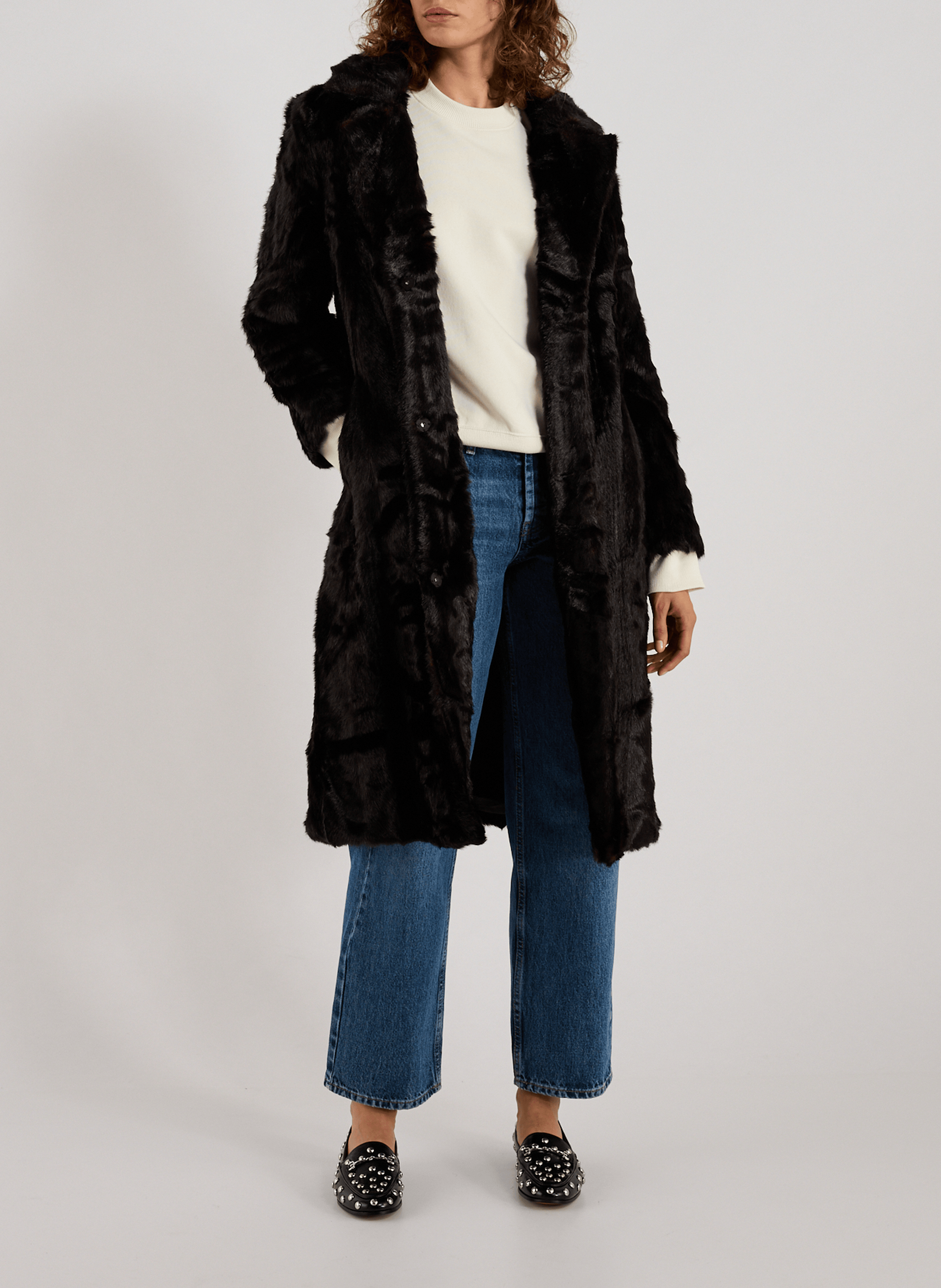 Jean cinq poches en coton TOPSHOP Bleu