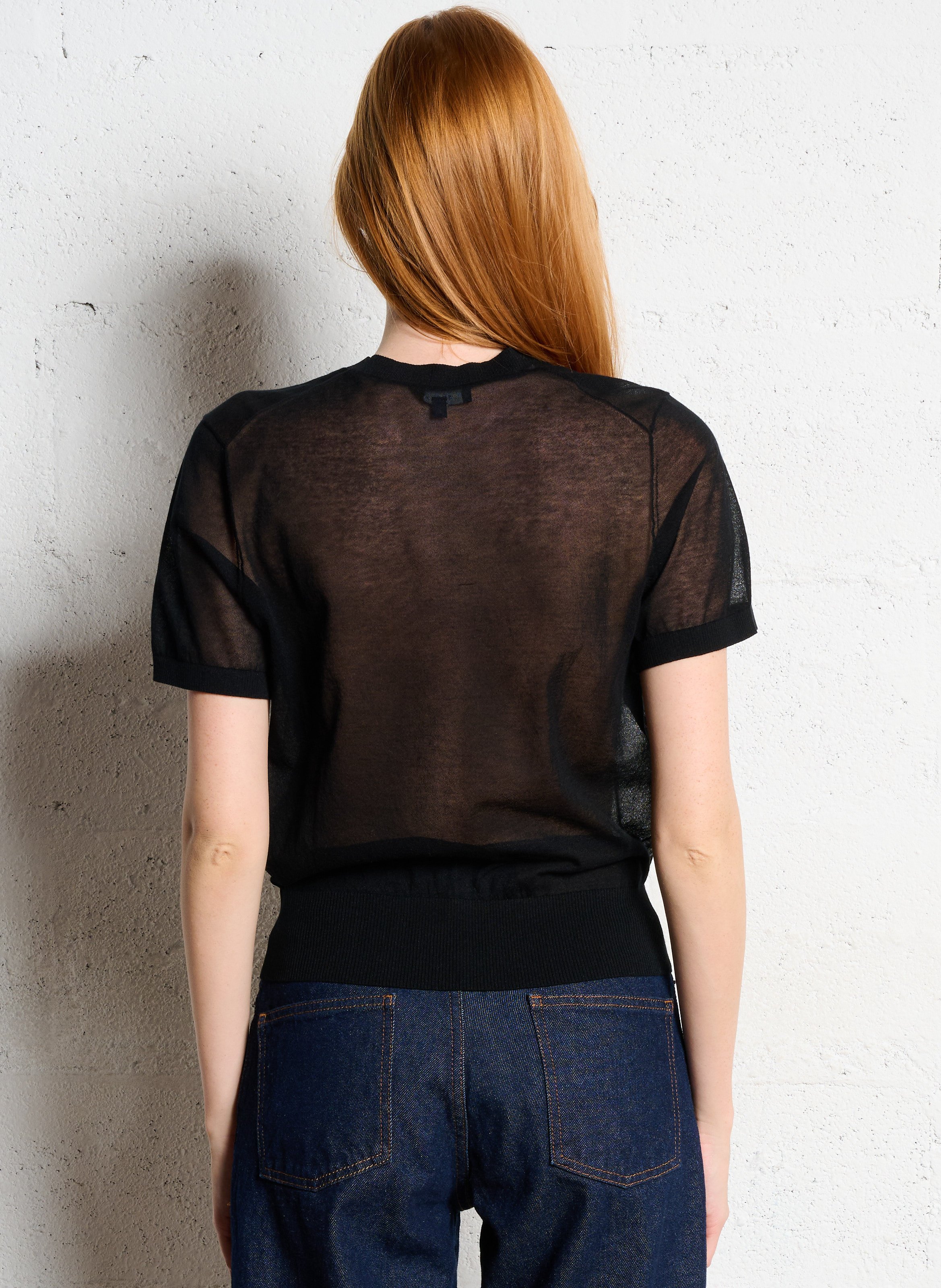 Pull col rond en coton mélangé dua SOEUR Noir