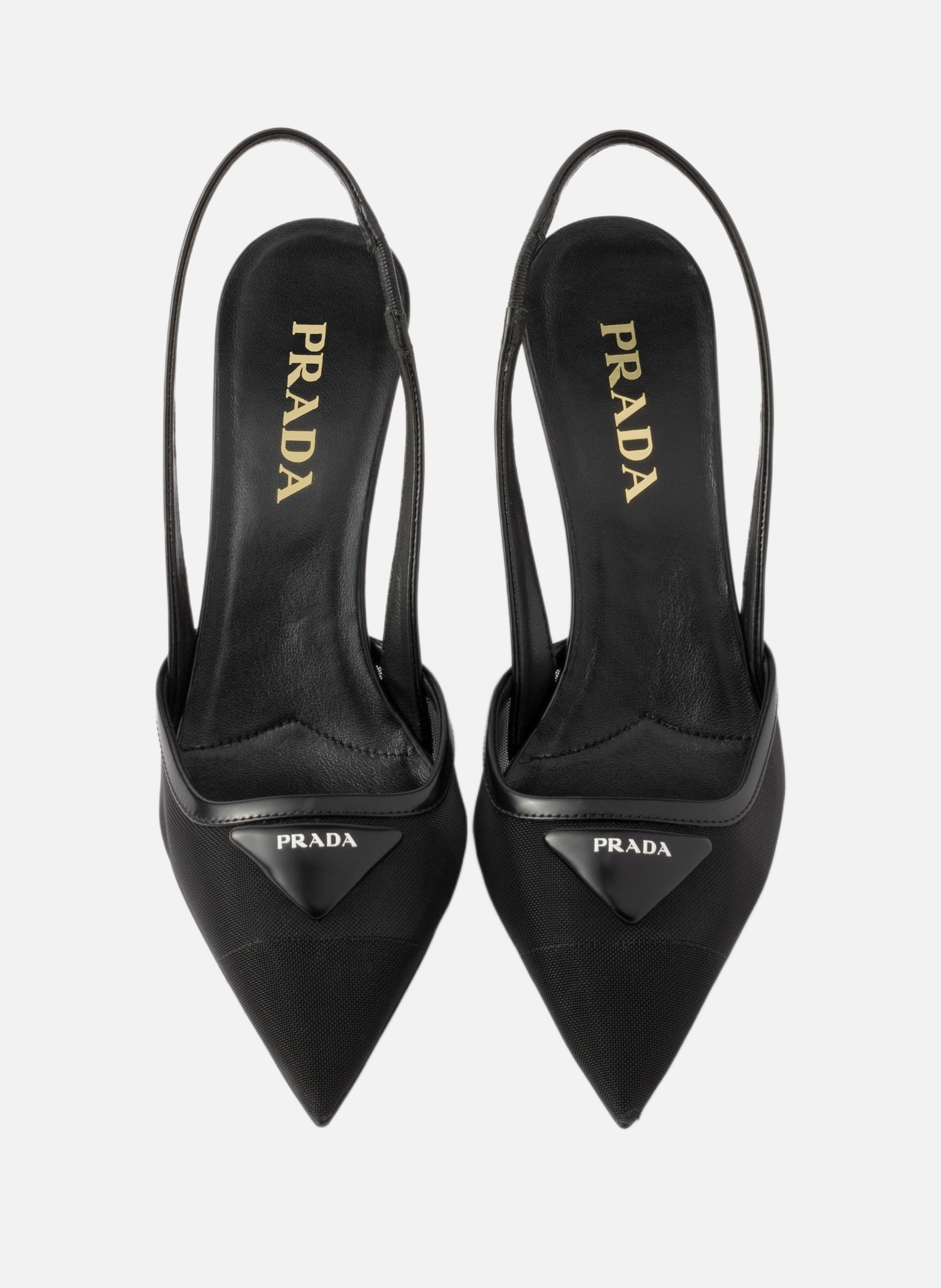 Escarpins à bride arrière en mesh PRADA Noir