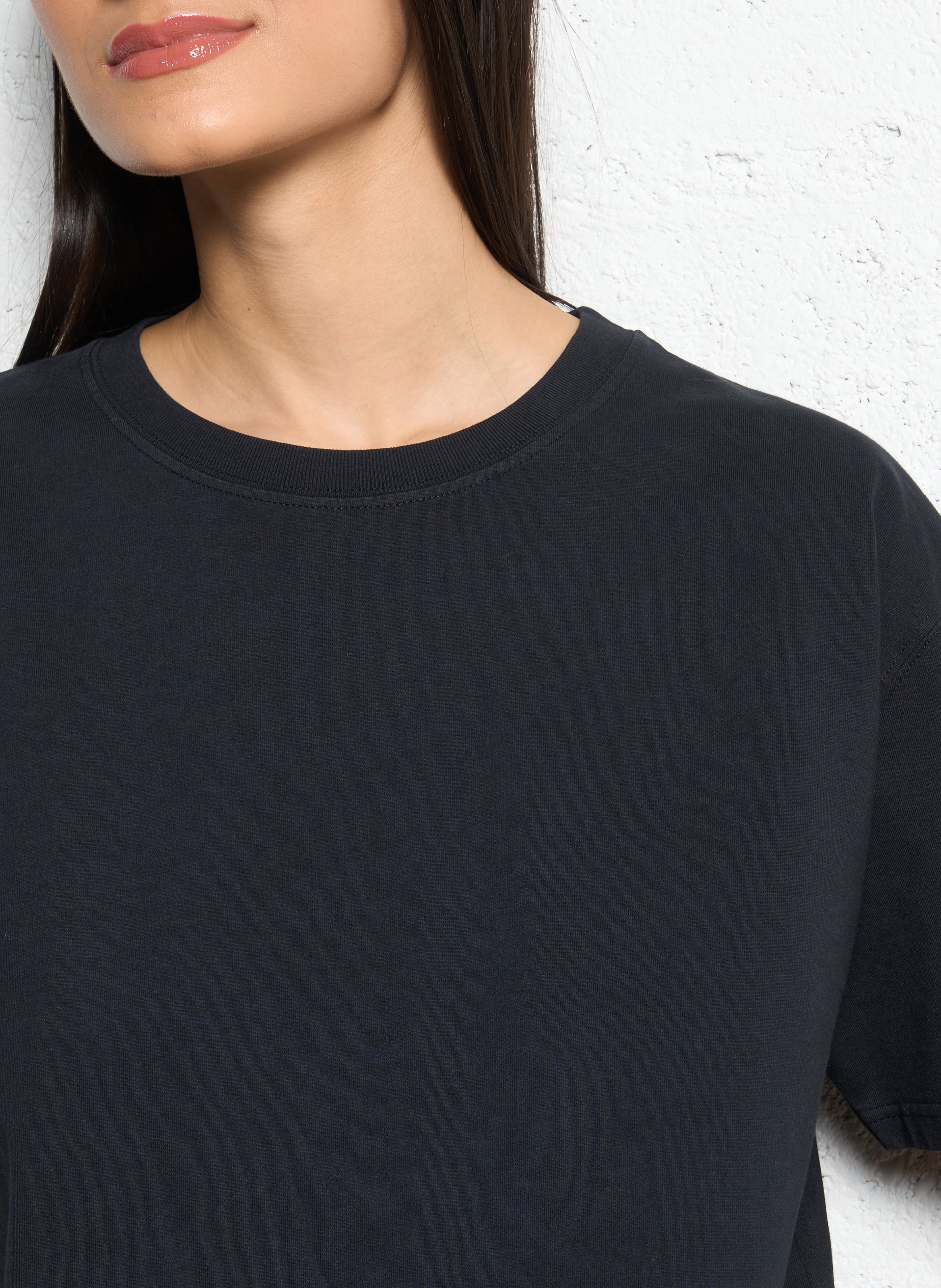 Tee-shirt ample col rond en coton fizvalley AMERICAN VINTAGE Noir