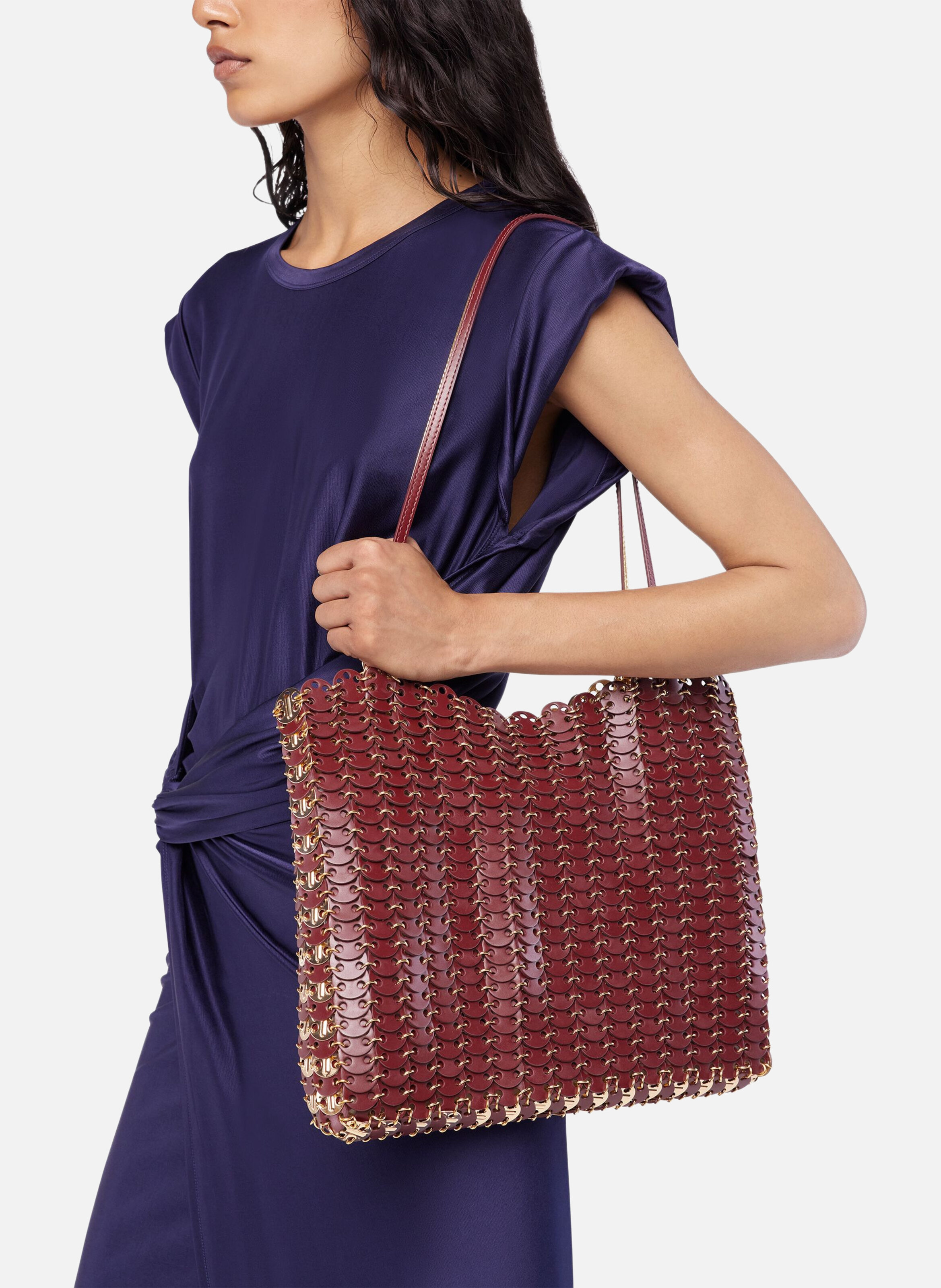 Sac flip 1969 en cuir réversible RABANNE Rouge