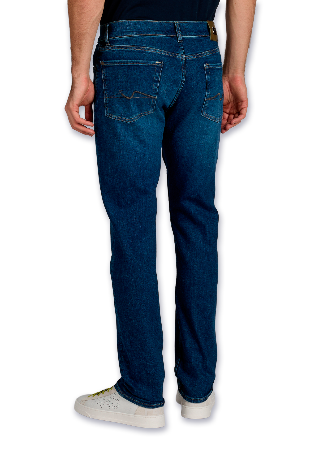 Cotton-blend slim-fit jeans 7 FOR ALL MANKIND Blue