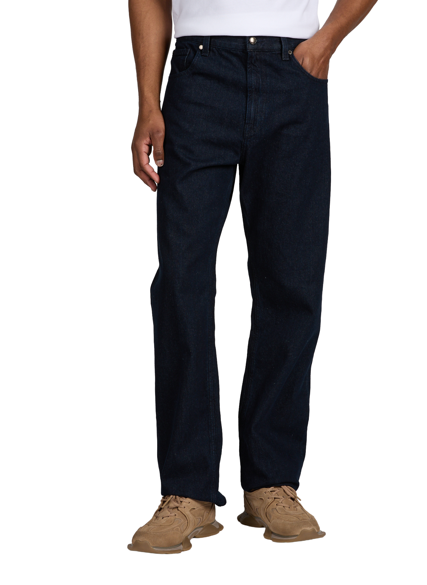 Jean droit en coton 7 FOR ALL MANKIND Bleu