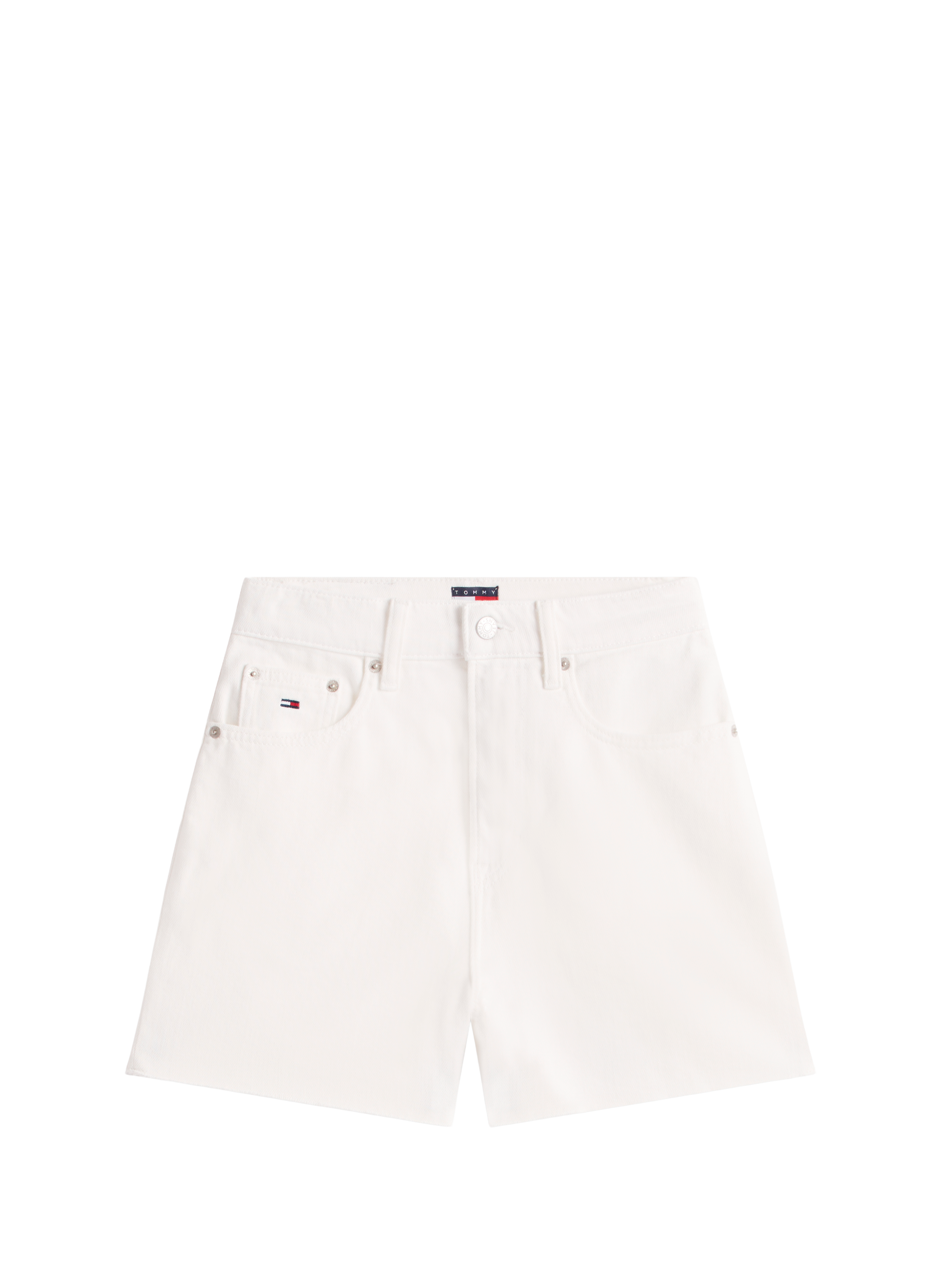 Short court droit en coton mélangé TOMMY HILFIGER Beige