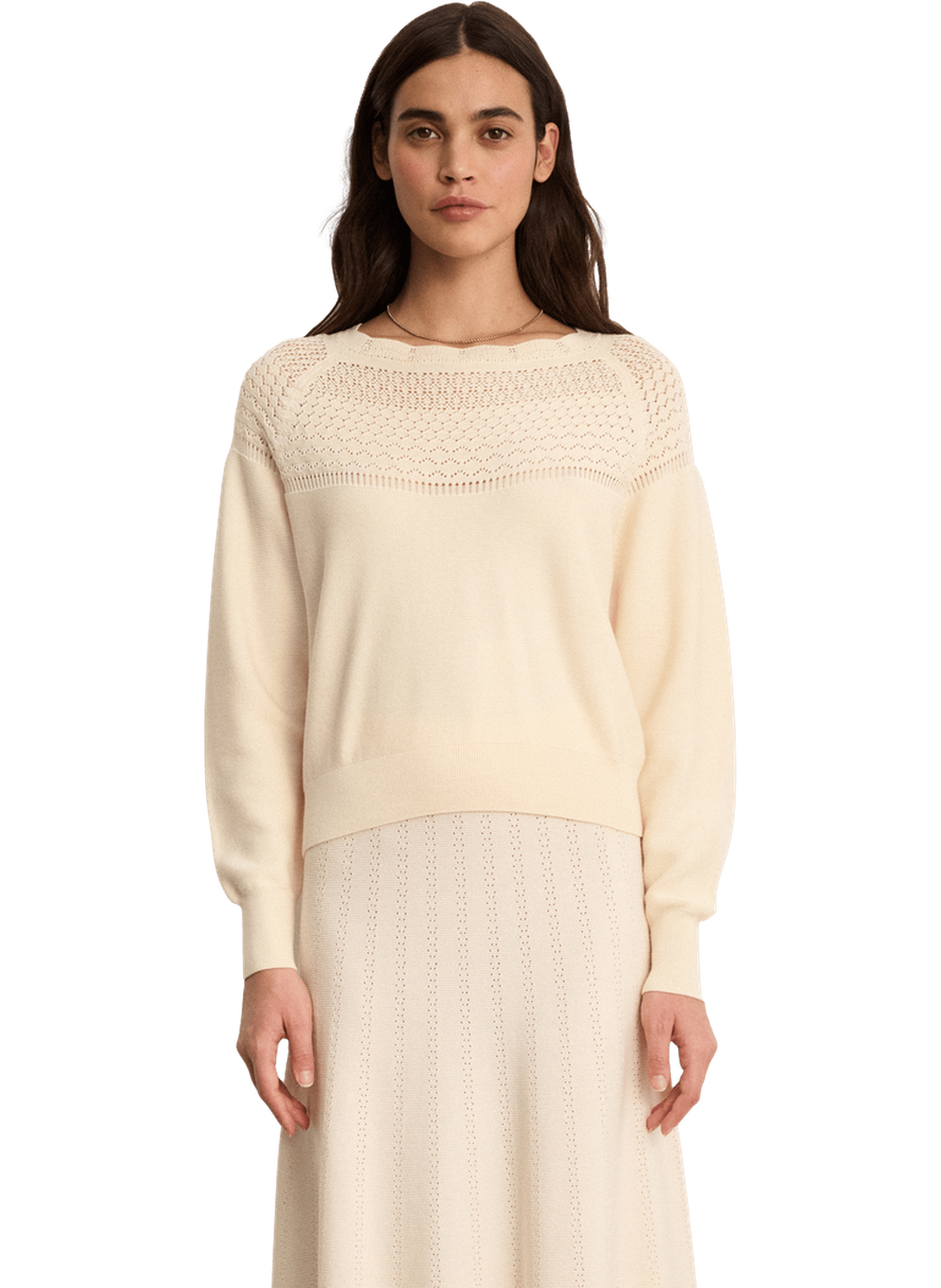 Pull ajouré en maille fine - liane PABLO Beige