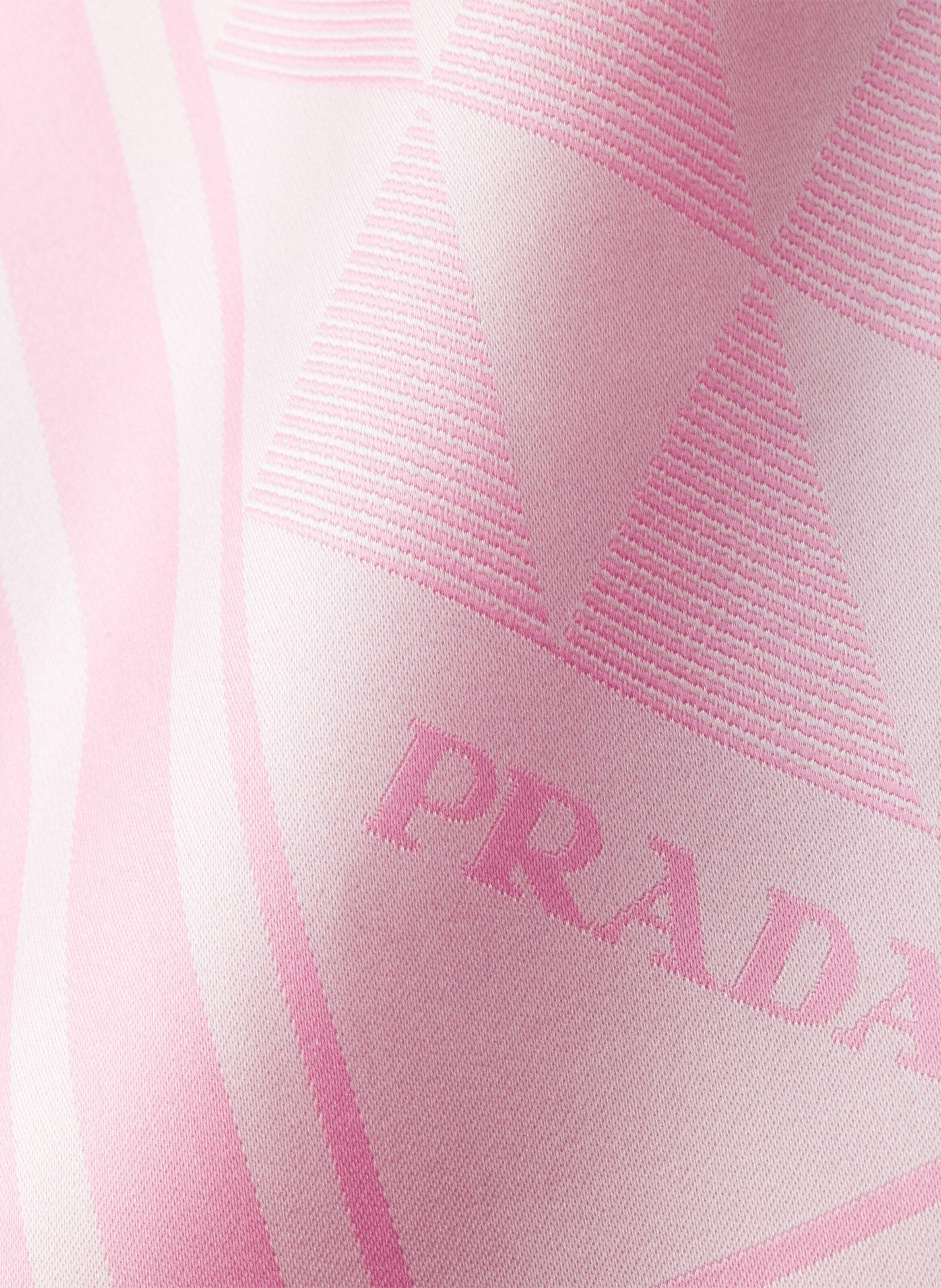 Écharpe en soie jacquard 55x55 PRADA Rose