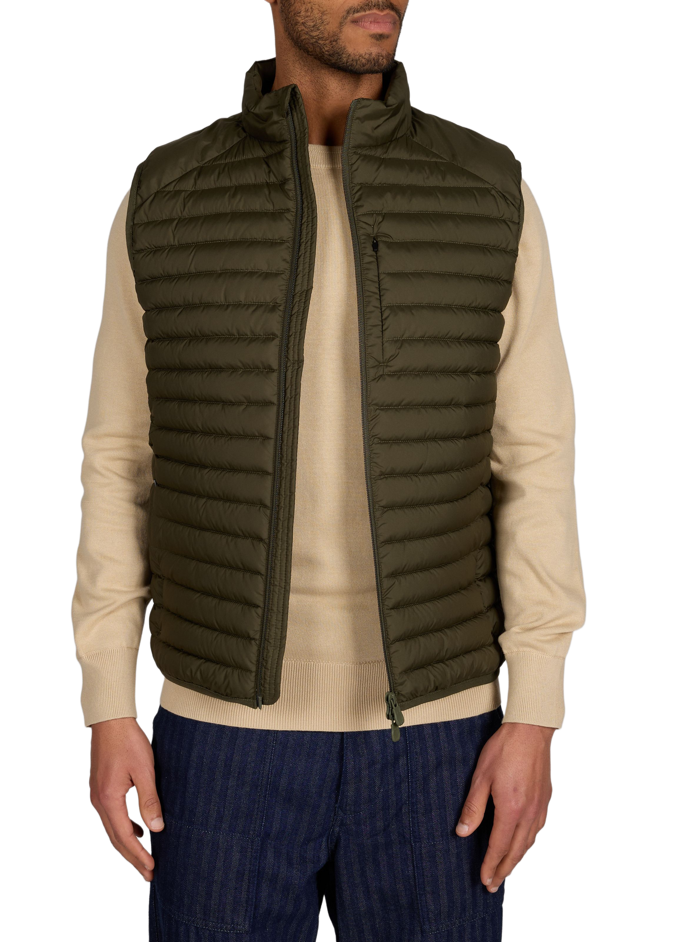 Doudoune droite sans manches matelassée SAVE THE DUCK Kaki