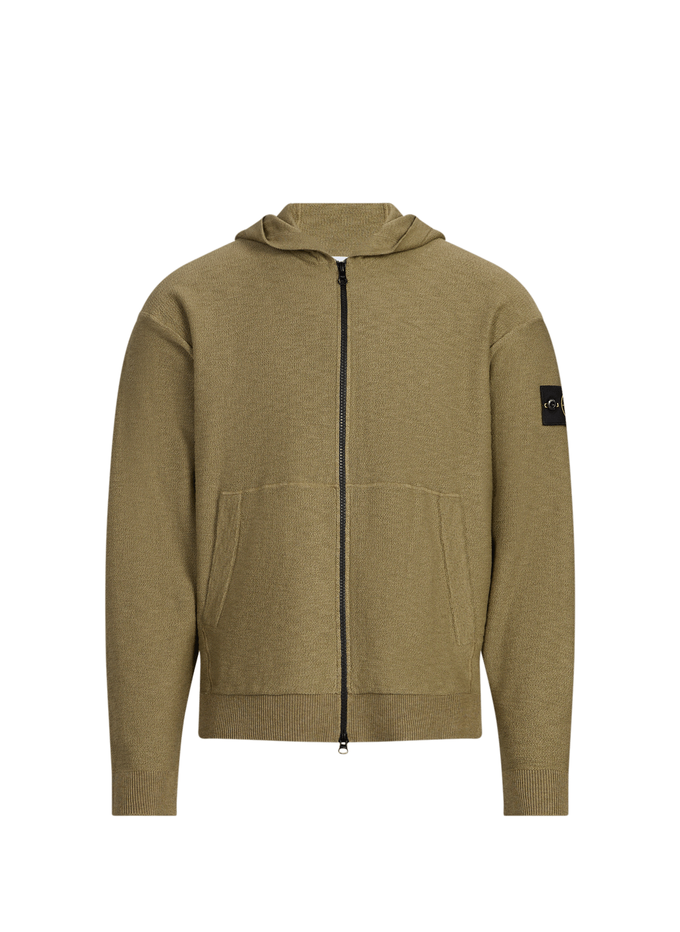 Hoodie en coton mélangé STONE ISLAND Kaki