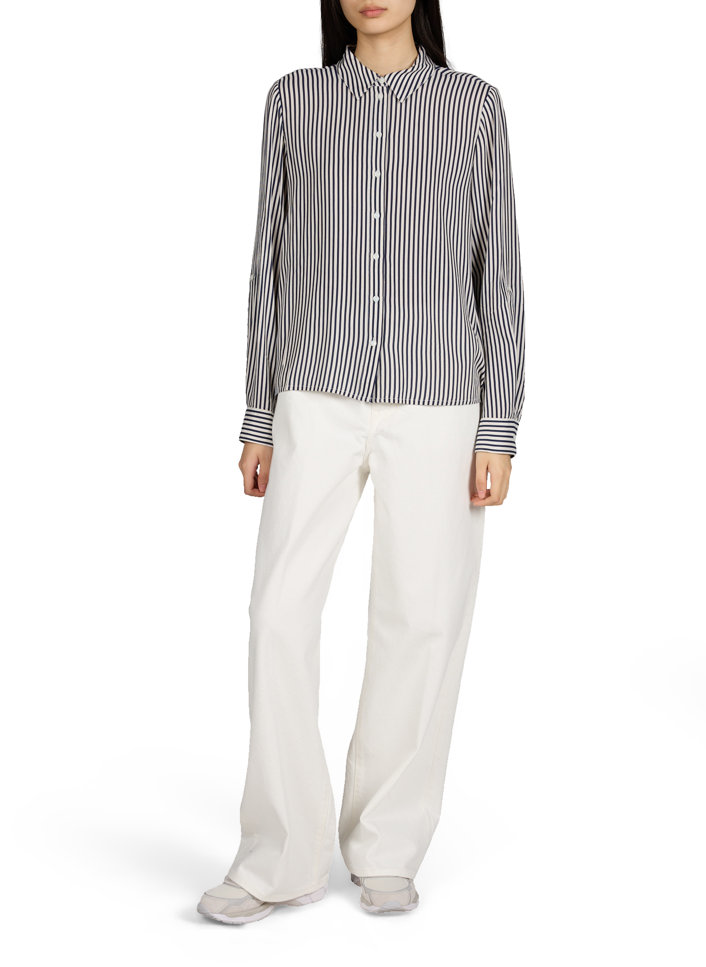 Chemise col classique à rayures VILA Beige