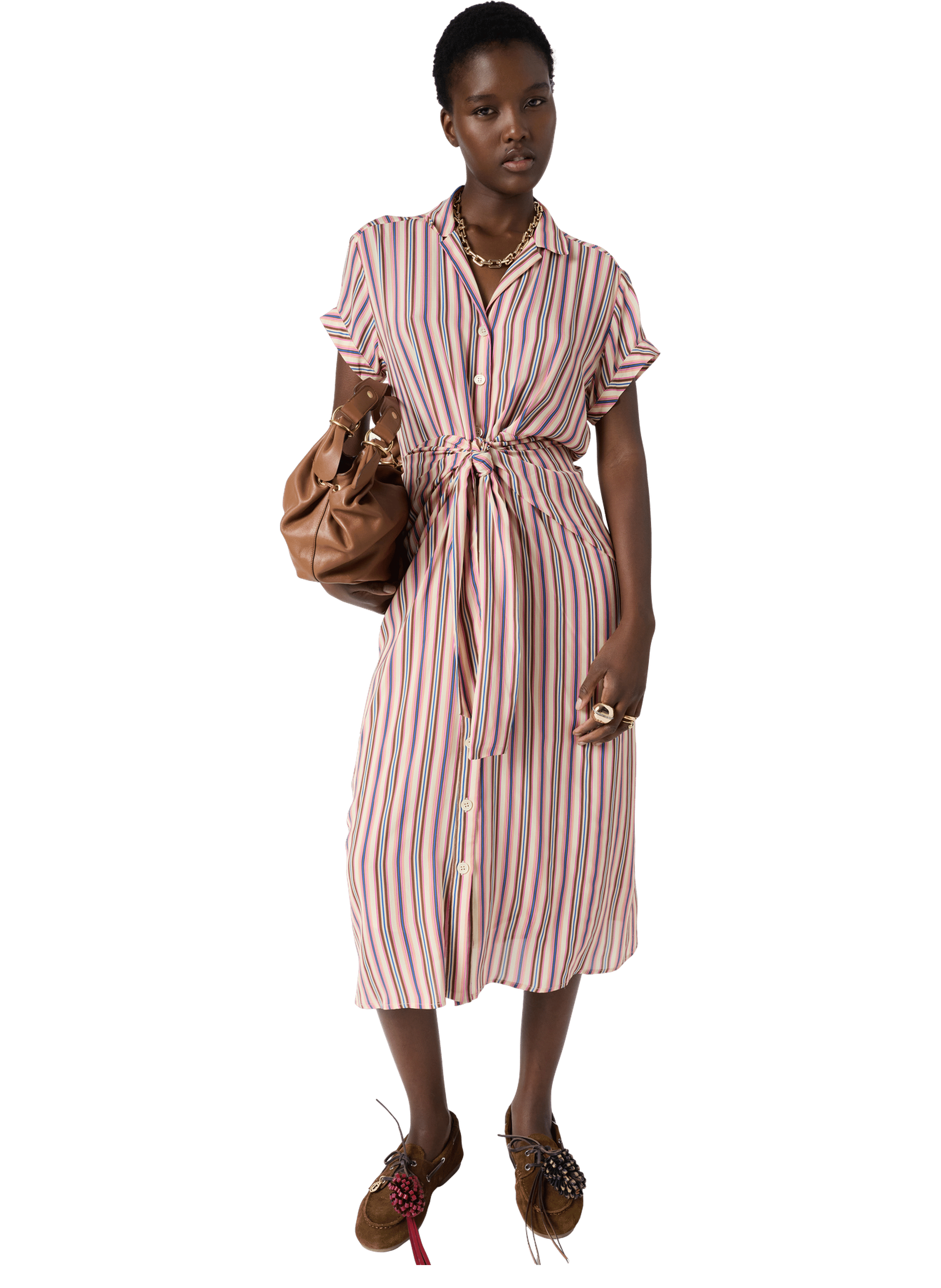 Robe chemise cintrée à rayures - raena GERARD DAREL Multicolore