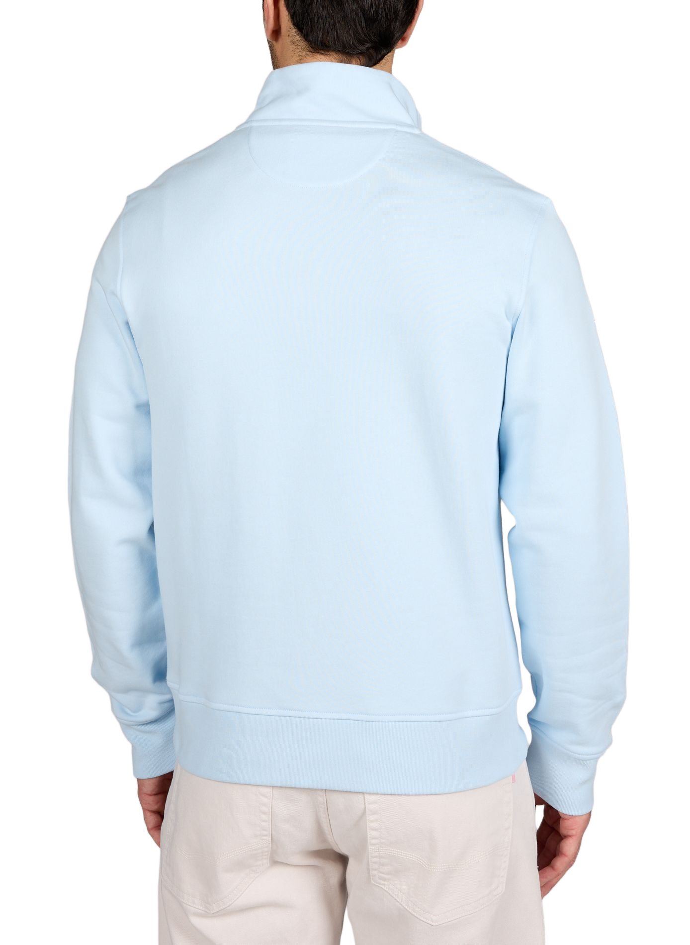 Sweat col zippé en coton EDEN PARK Bleu
