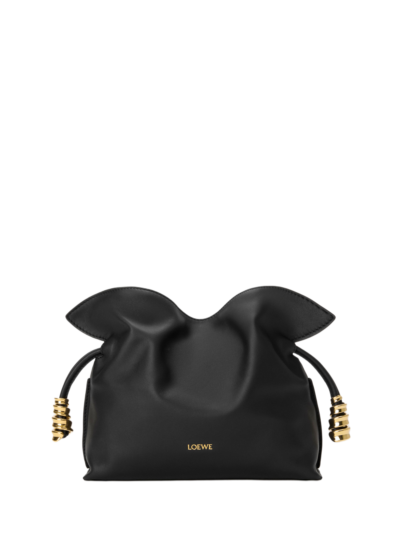Mini Coil Flamenco clutch en cuir de veau nappa LOEWE Noir