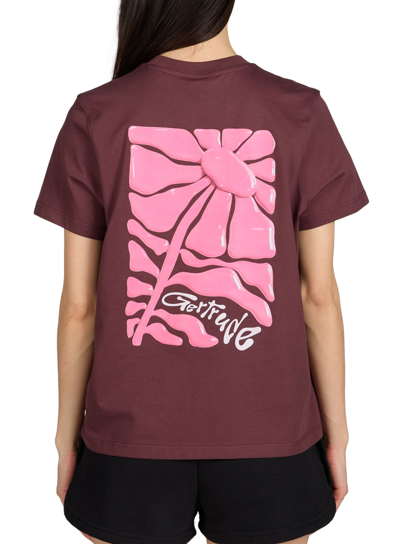 Tee-shirt droit sérigraphié GERTRUDE ET GASTON Rouge