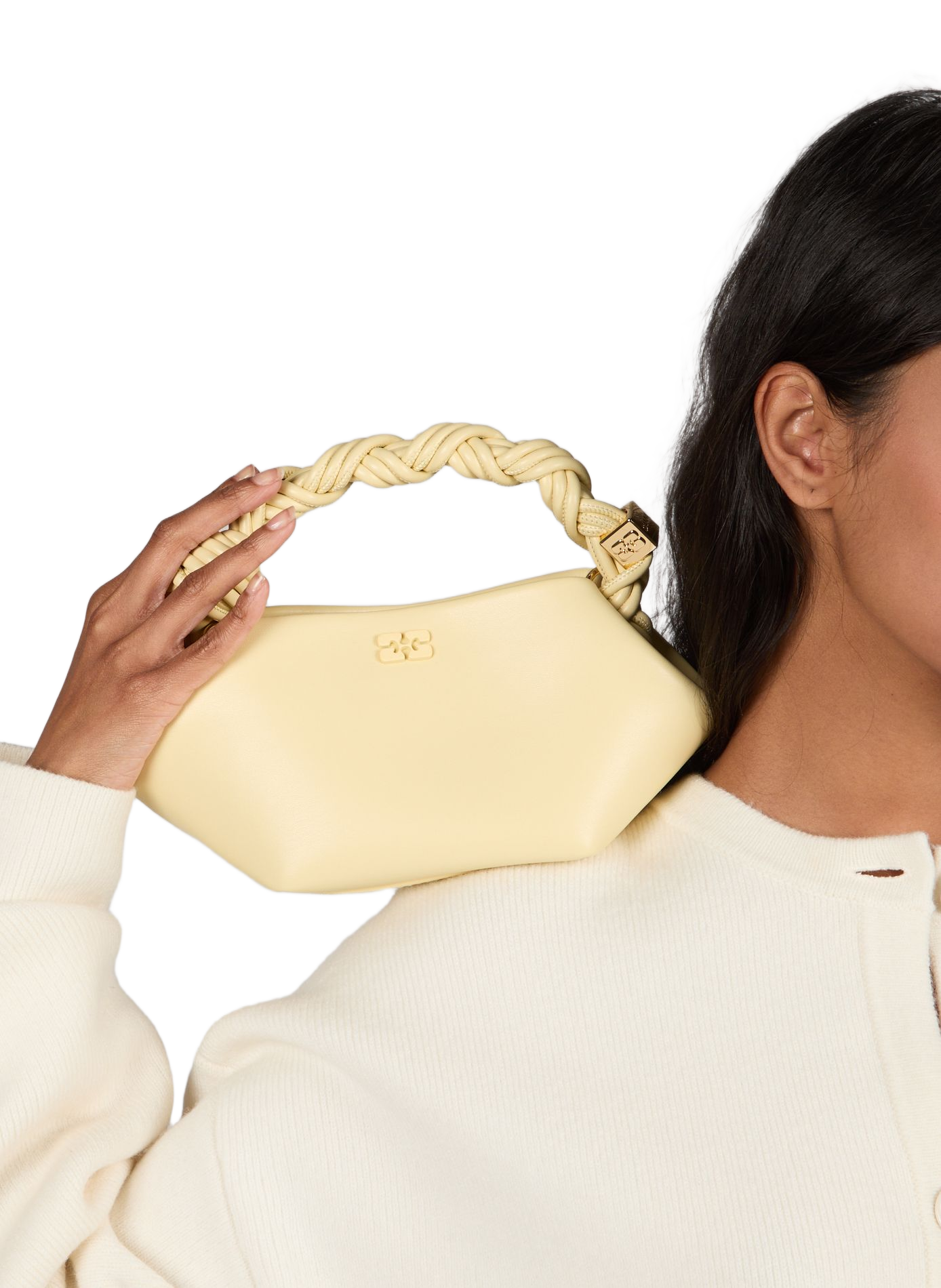Sac à main Bou mini en cuir GANNI Jaune