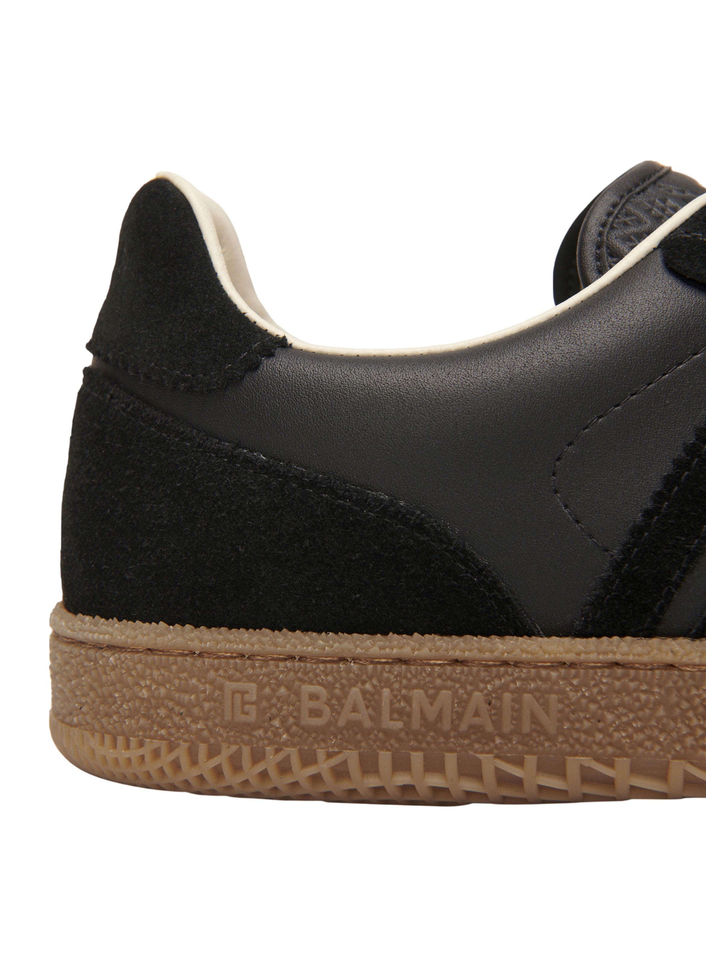 Baskets balmain swan en cuir lisse et suédé BALMAIN Noir