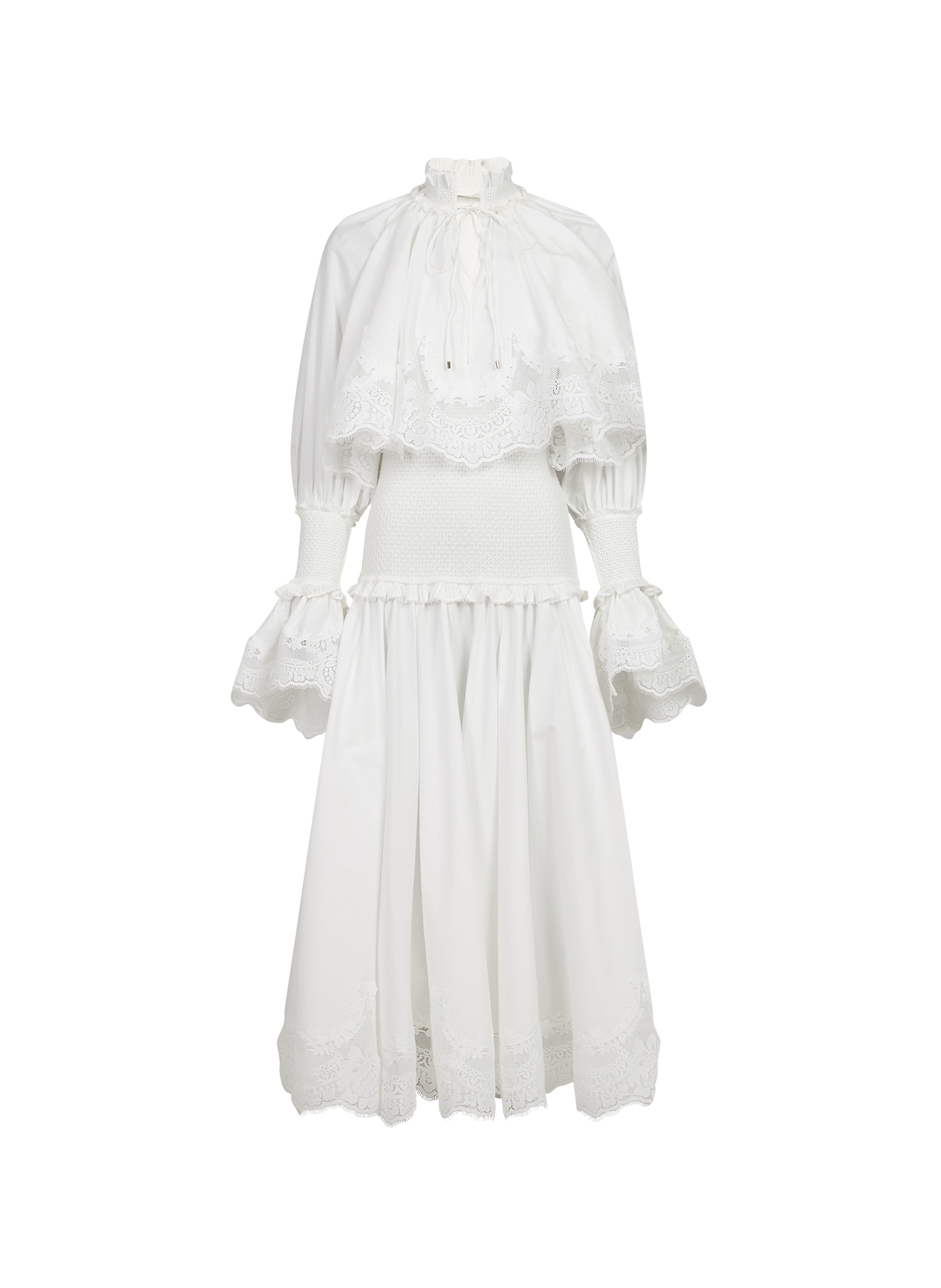 Abito lungo Alchemy in cotone ZIMMERMANN Bianco