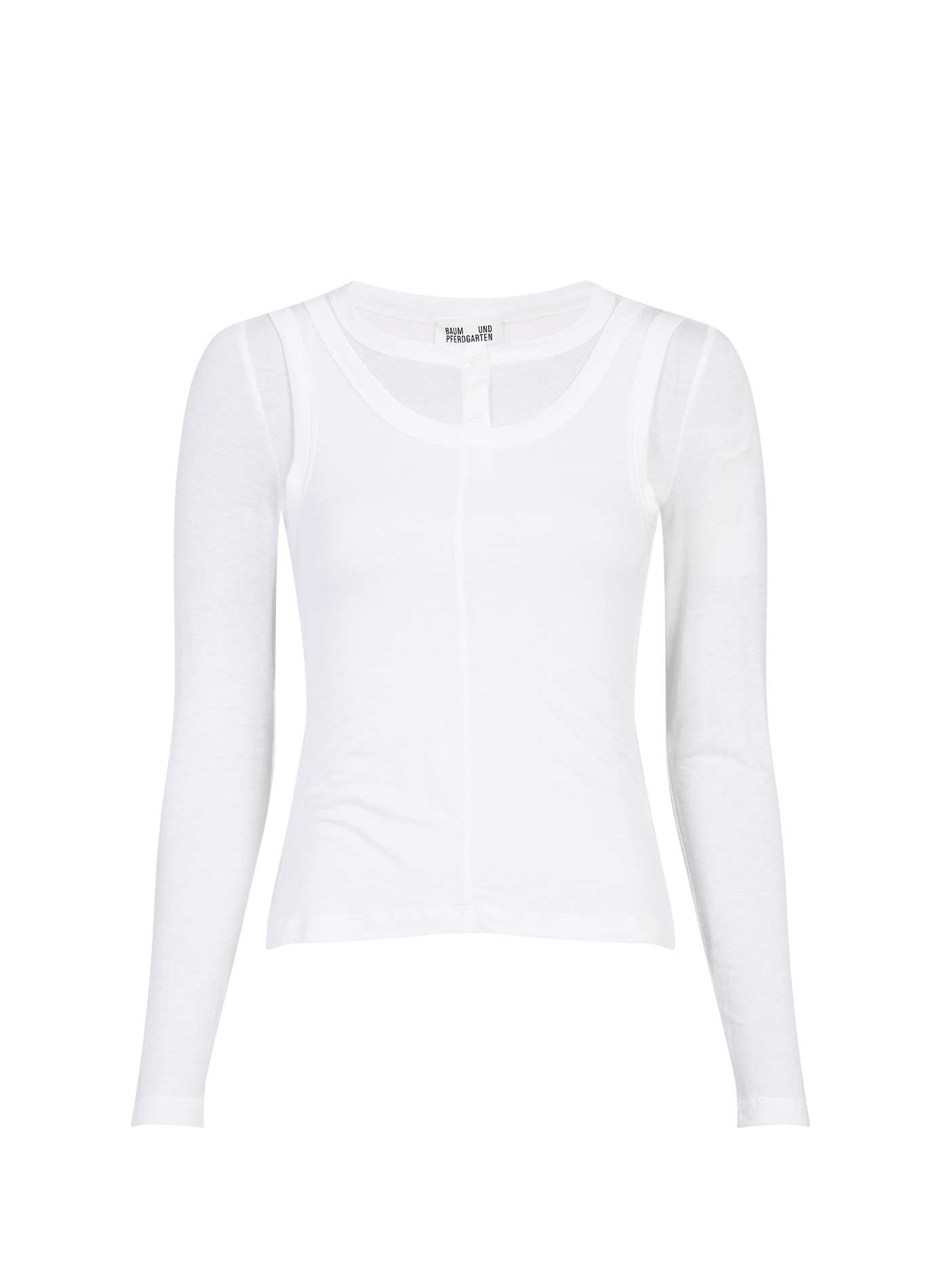 Gelaagd effen T-shirt BAUM UND PFERDGARTEN Wit