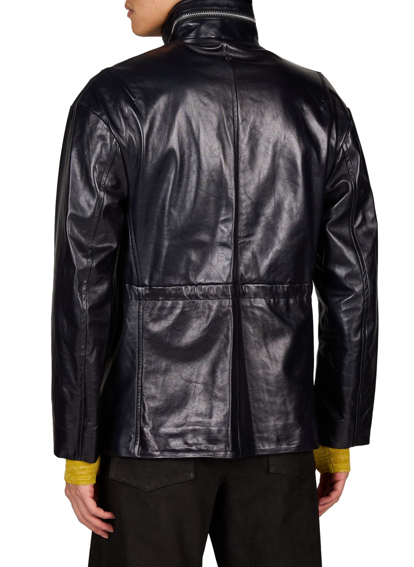 Blouson en cuir OMAR AFRIDI Bleu