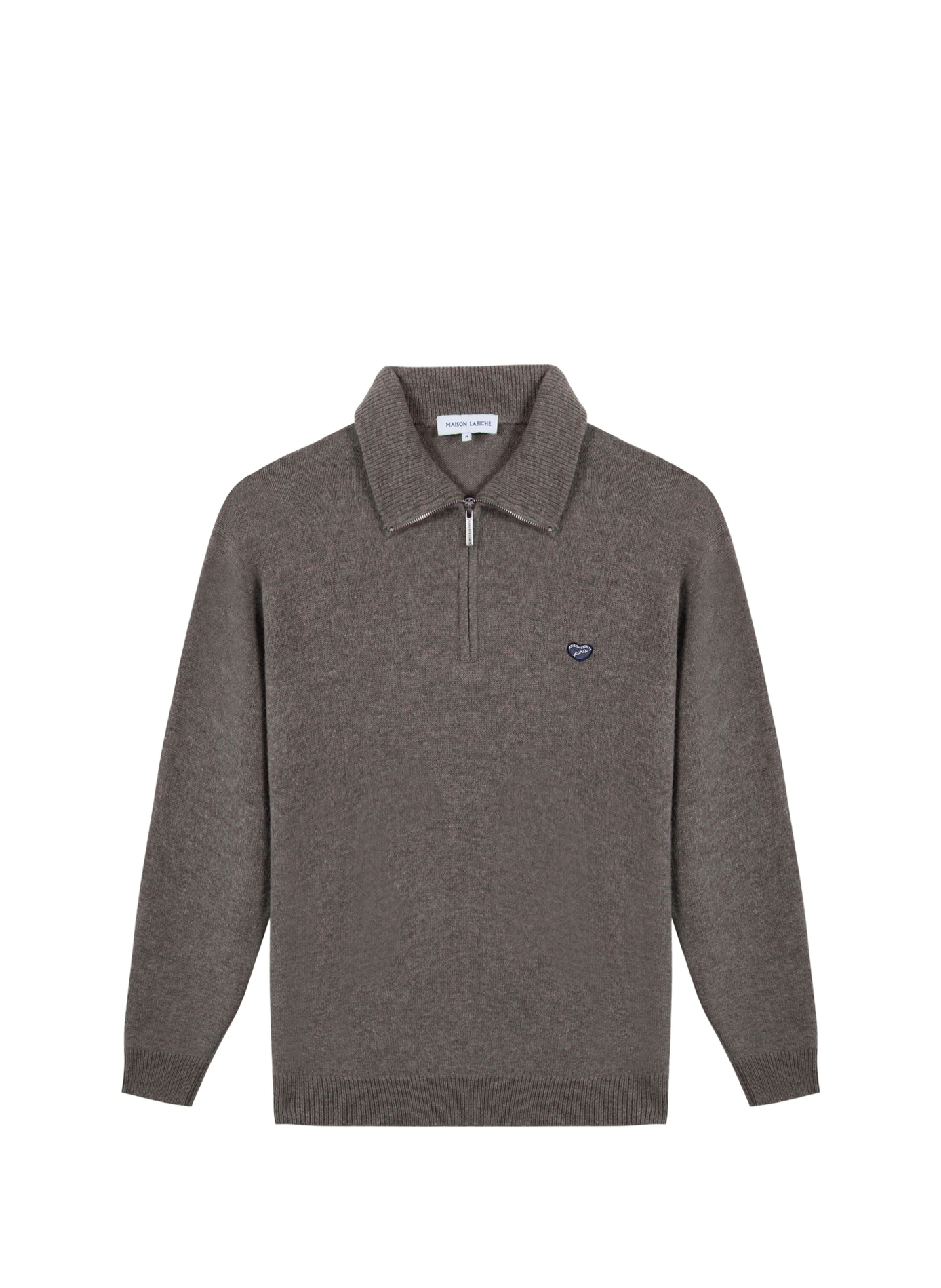Pull droit col montant en laine MAISON LABICHE Marron