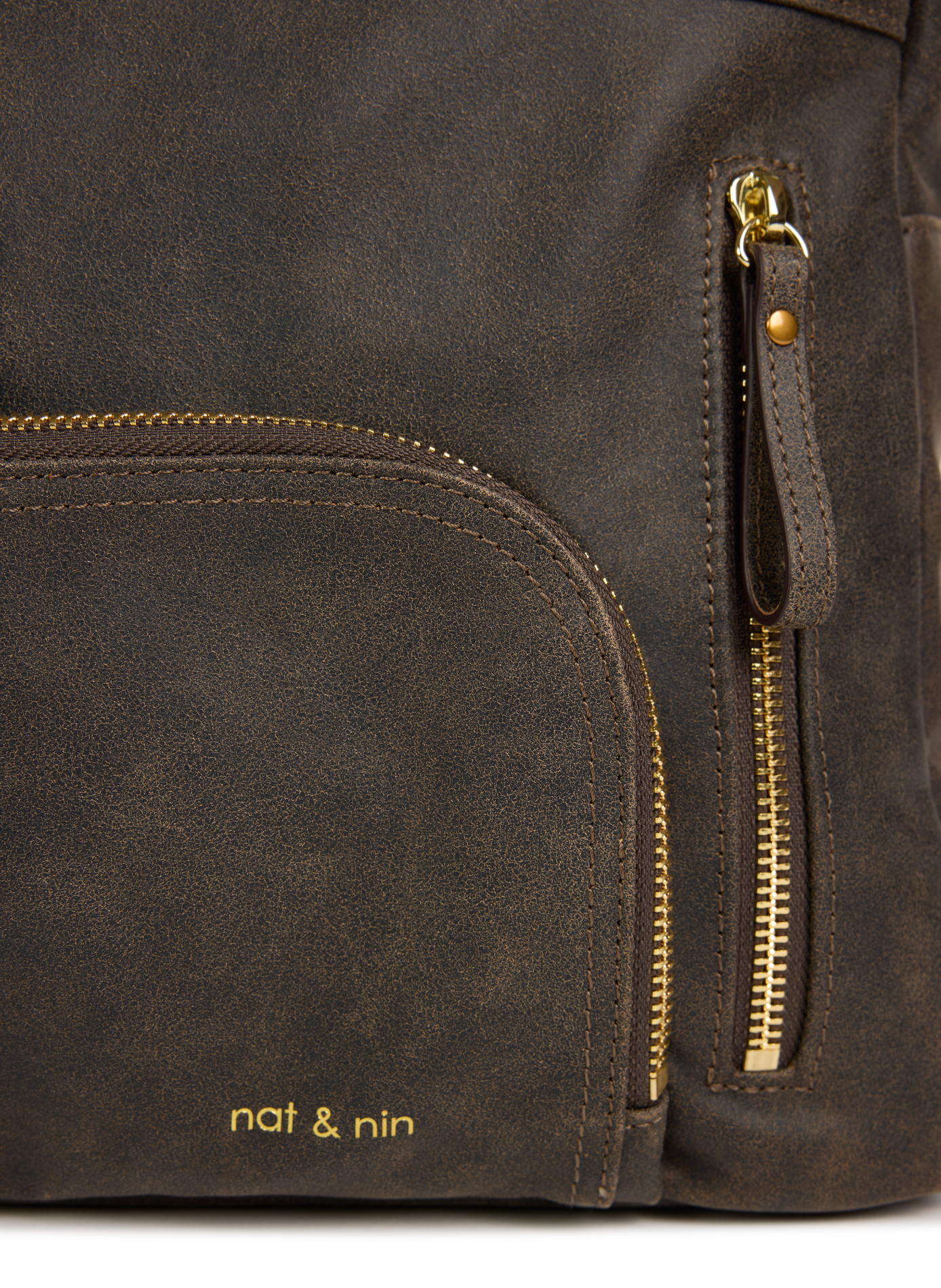 Leather laptop bag NAT & NIN Brown