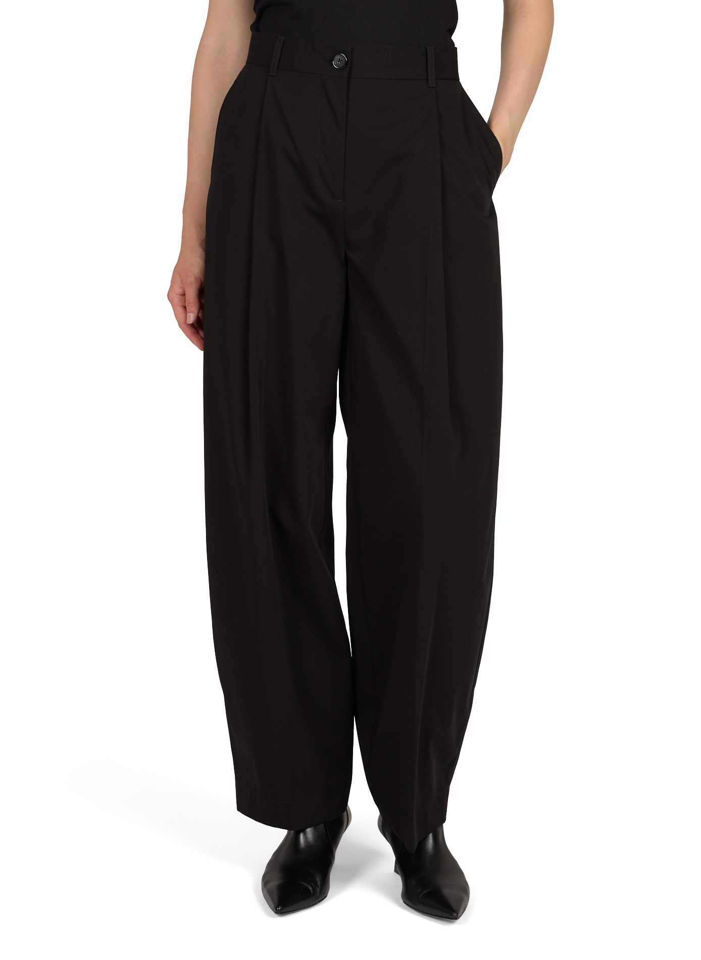 Pantalon droit en coton | Noir TOTEME Femme