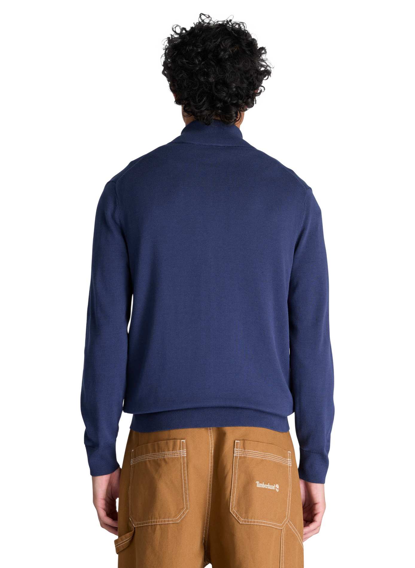 Pull droit zippé en coton TIMBERLAND Bleu
