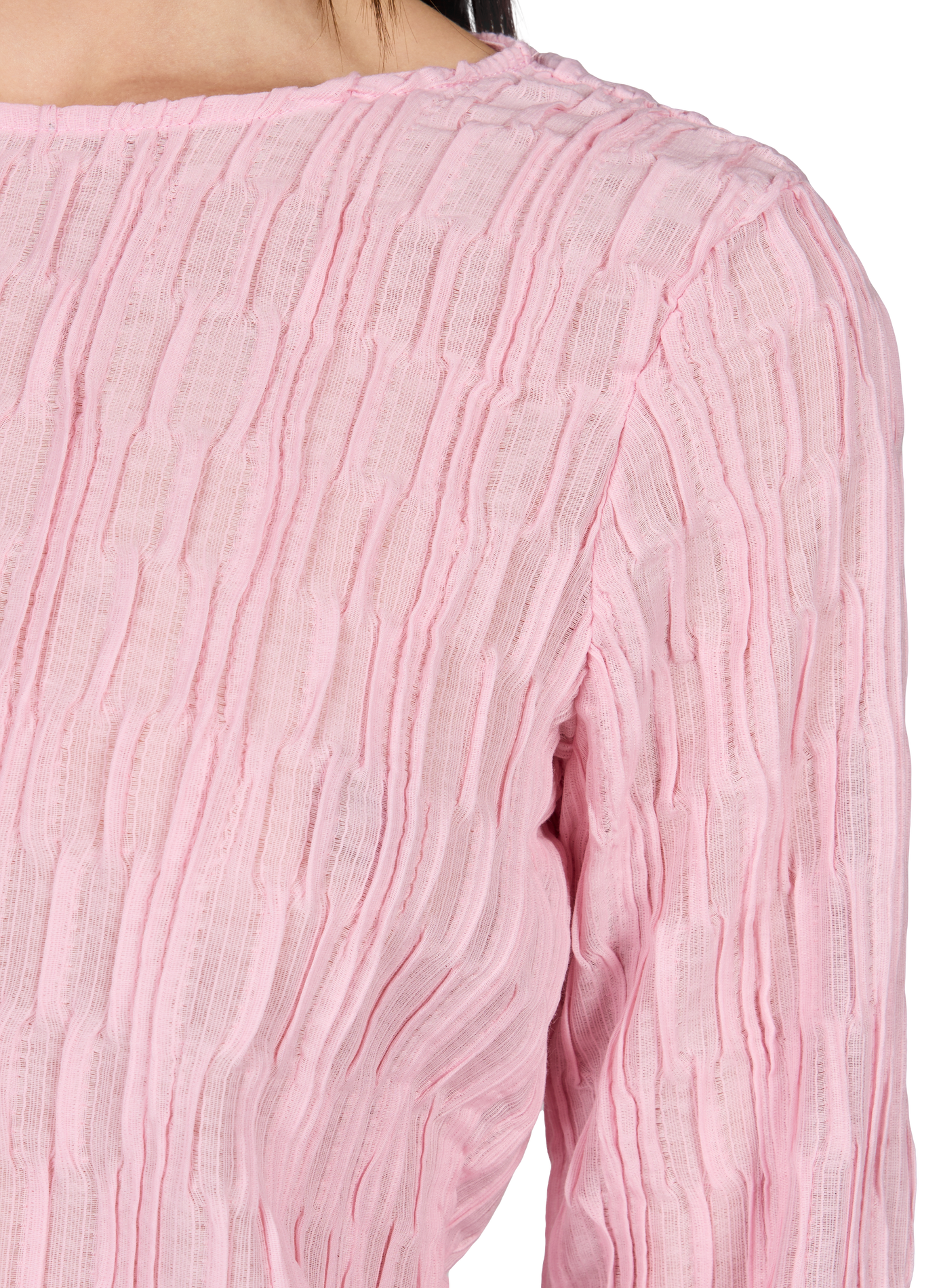 Top derecho arrugado OBJECT Rosa