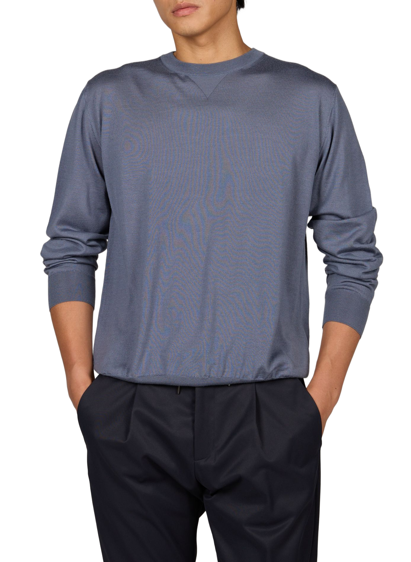 Wool and silk solid color sweater HERNO Blue