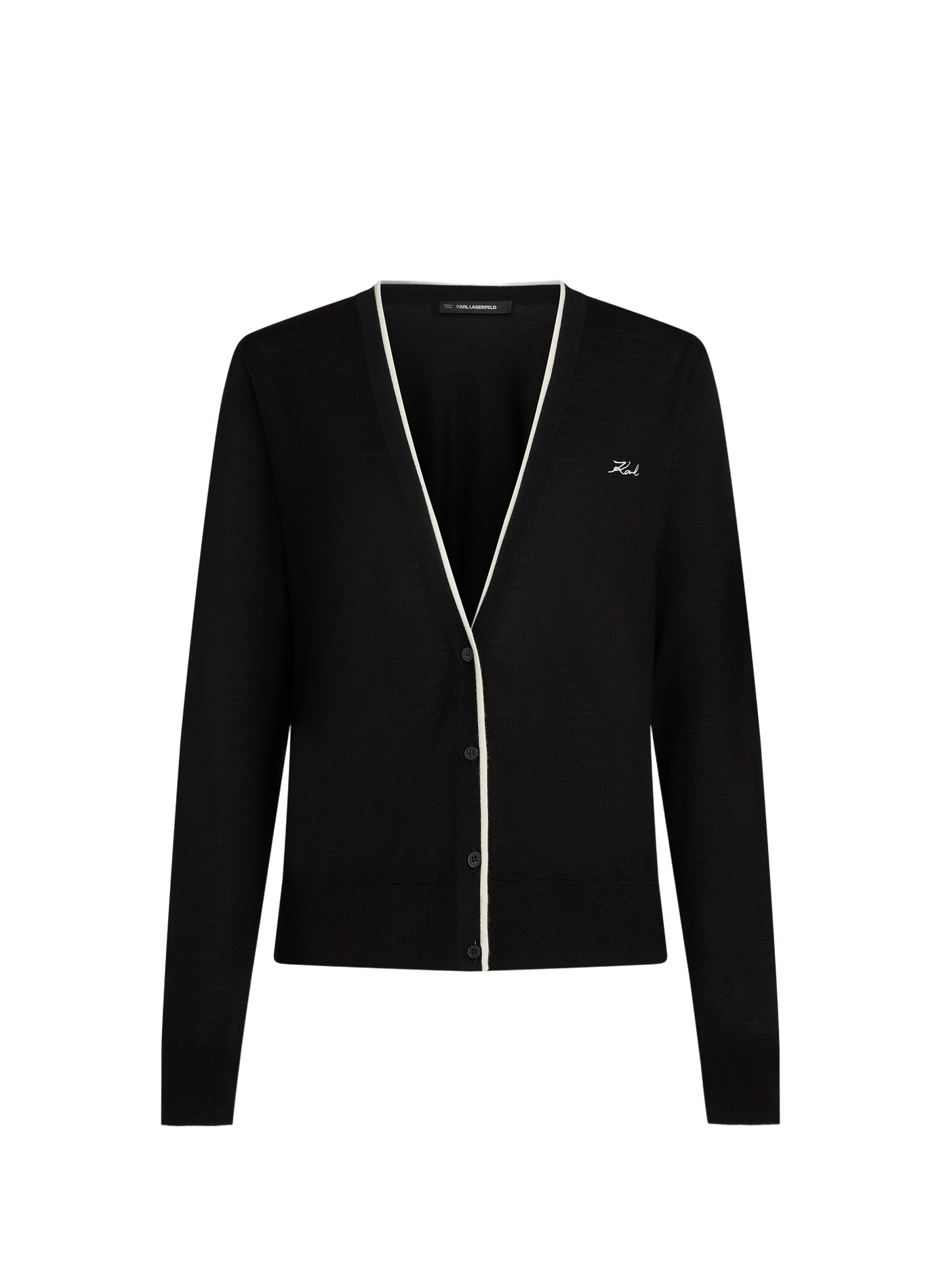 V-neck wool vest KARL LAGERFELD Black