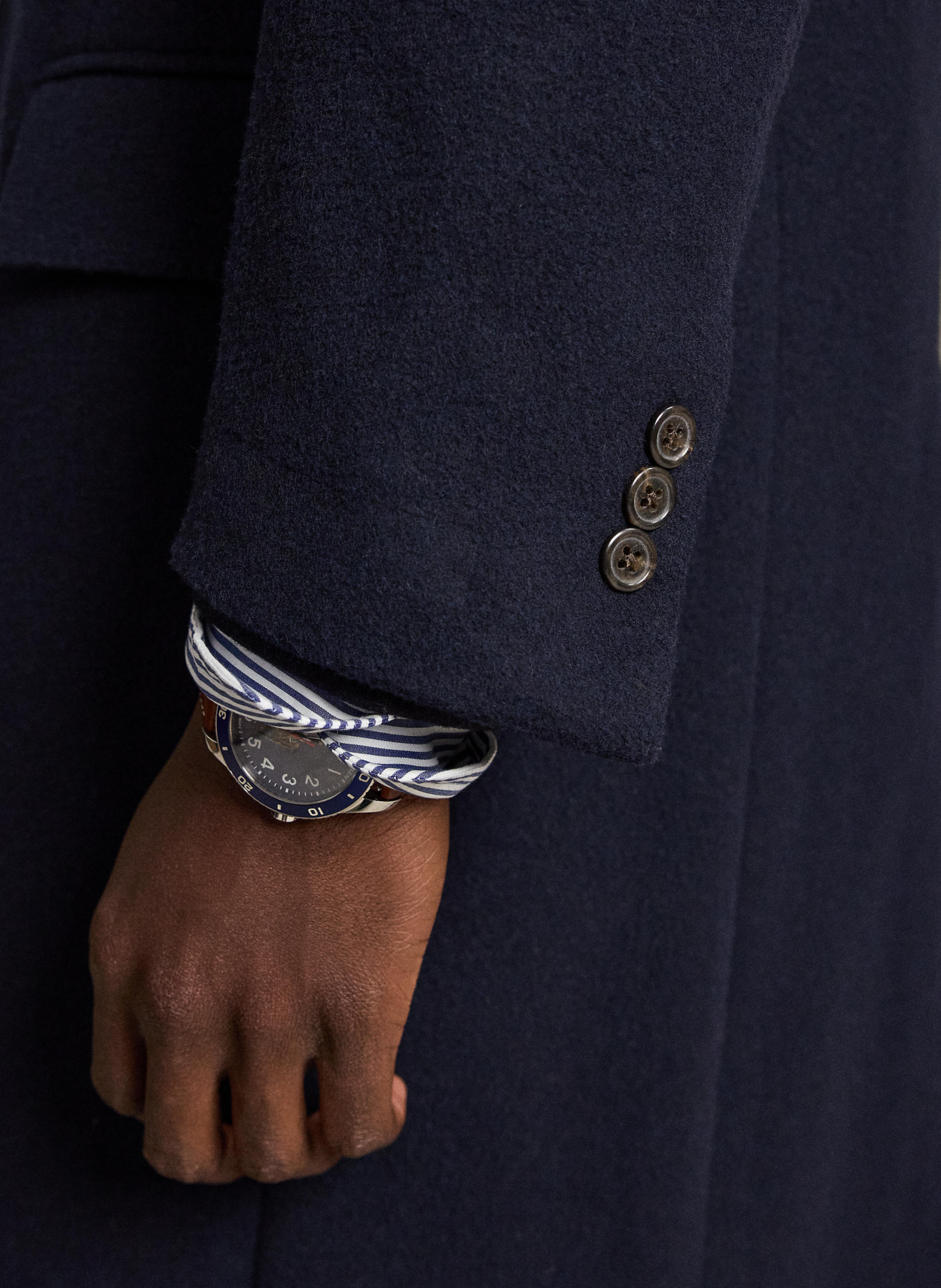 Manteau long en laine mélangée POLO RALPH LAUREN Bleu
