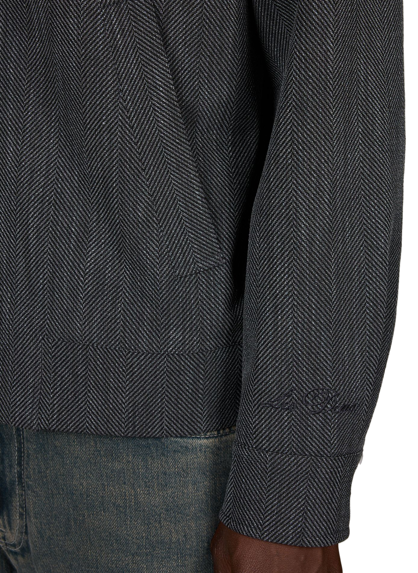 Fischgrätenmuster-Weste mit Chevron-Motiven LES DEUX Schwarz