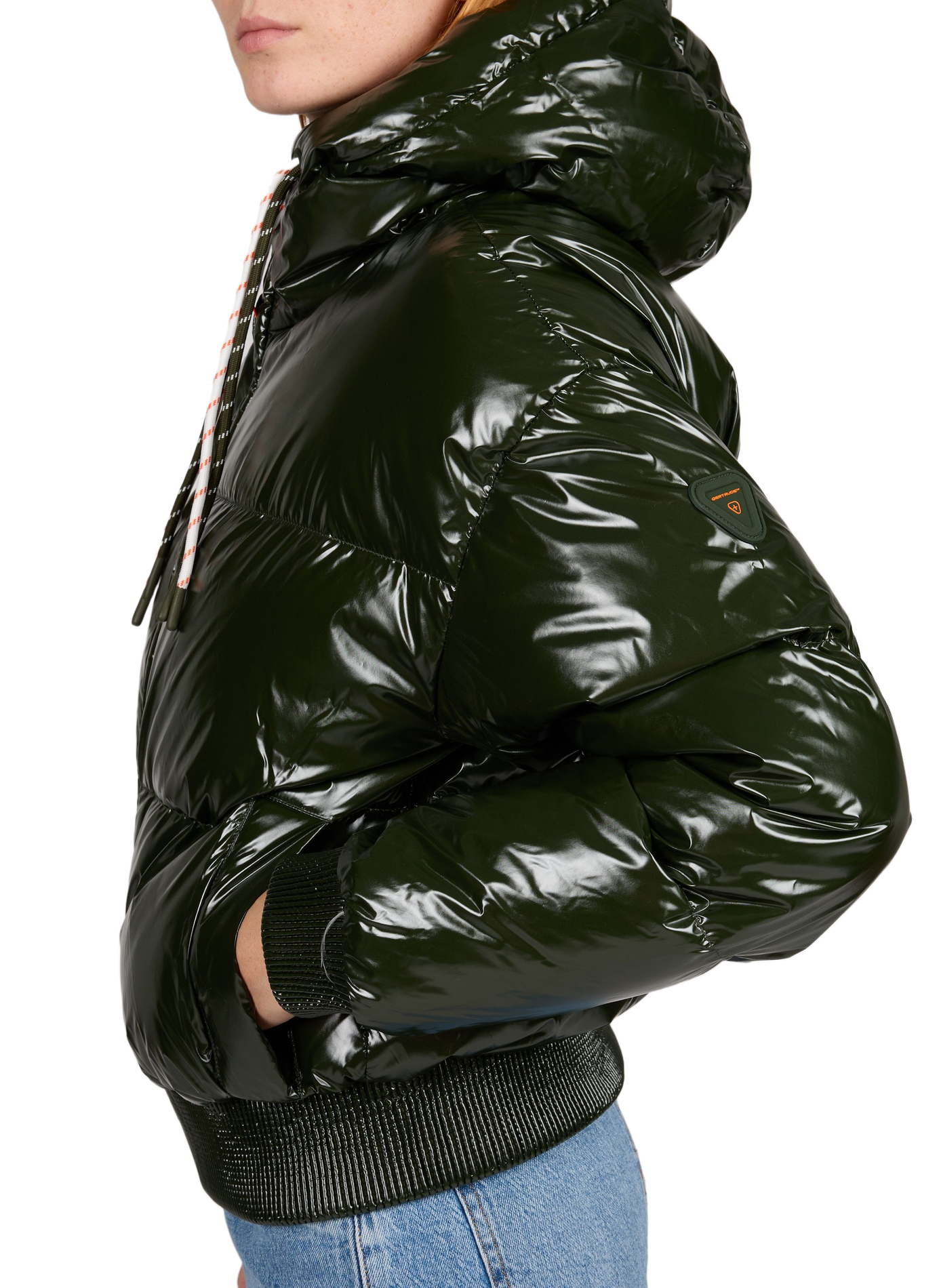 Glänzende Nine Daunenjacke mit verstellbarer Kapuze GERTRUDE Grun
