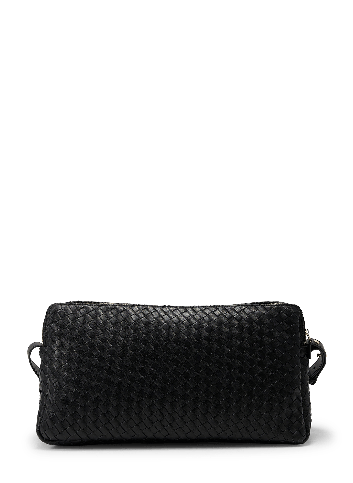 Große Woven-Tasche aus geflochtenem Lammleder ELLEME Schwarz